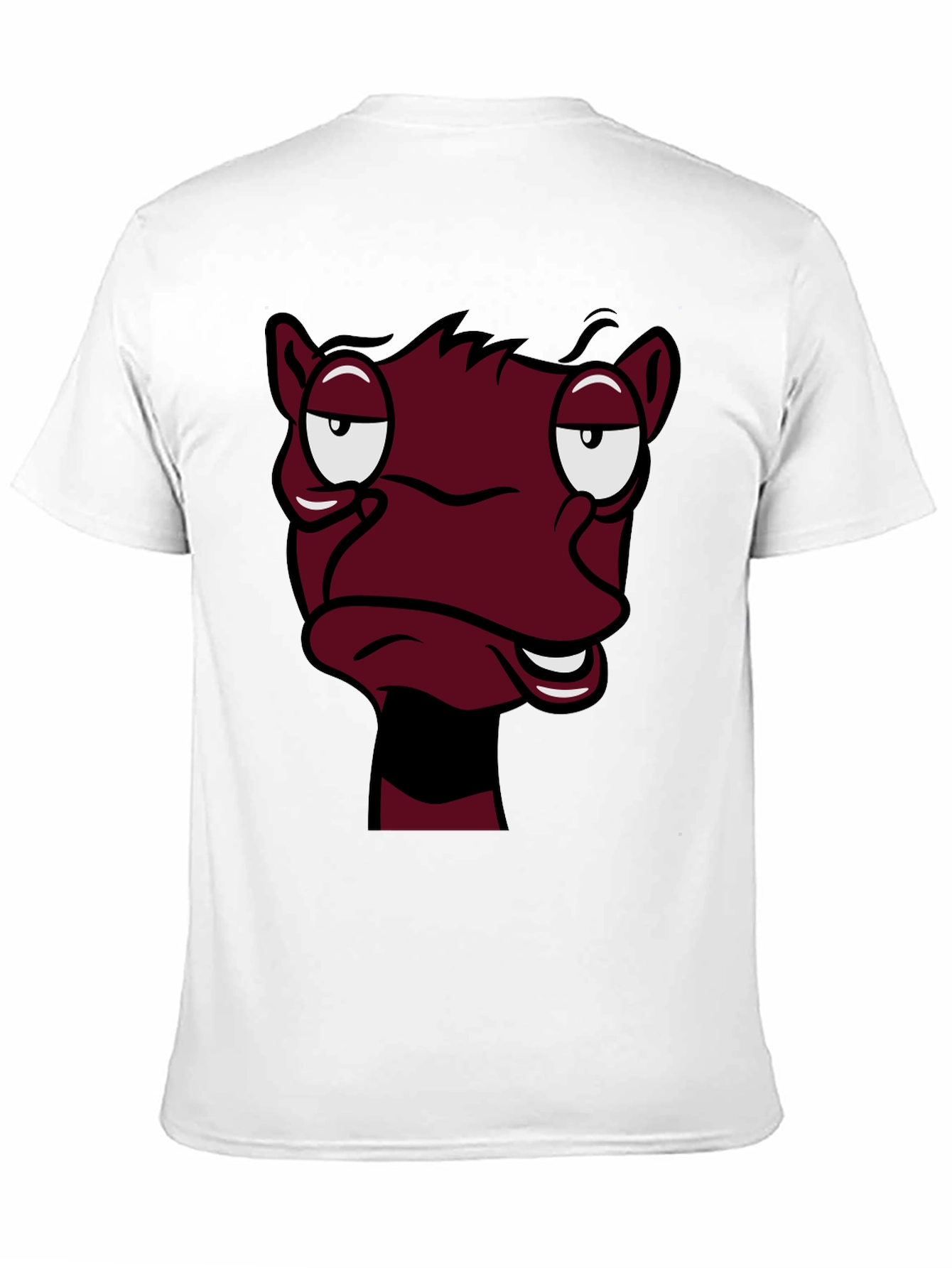 Black Funny Cartoon Face Graphic Tee - Black T-Shirt view 11