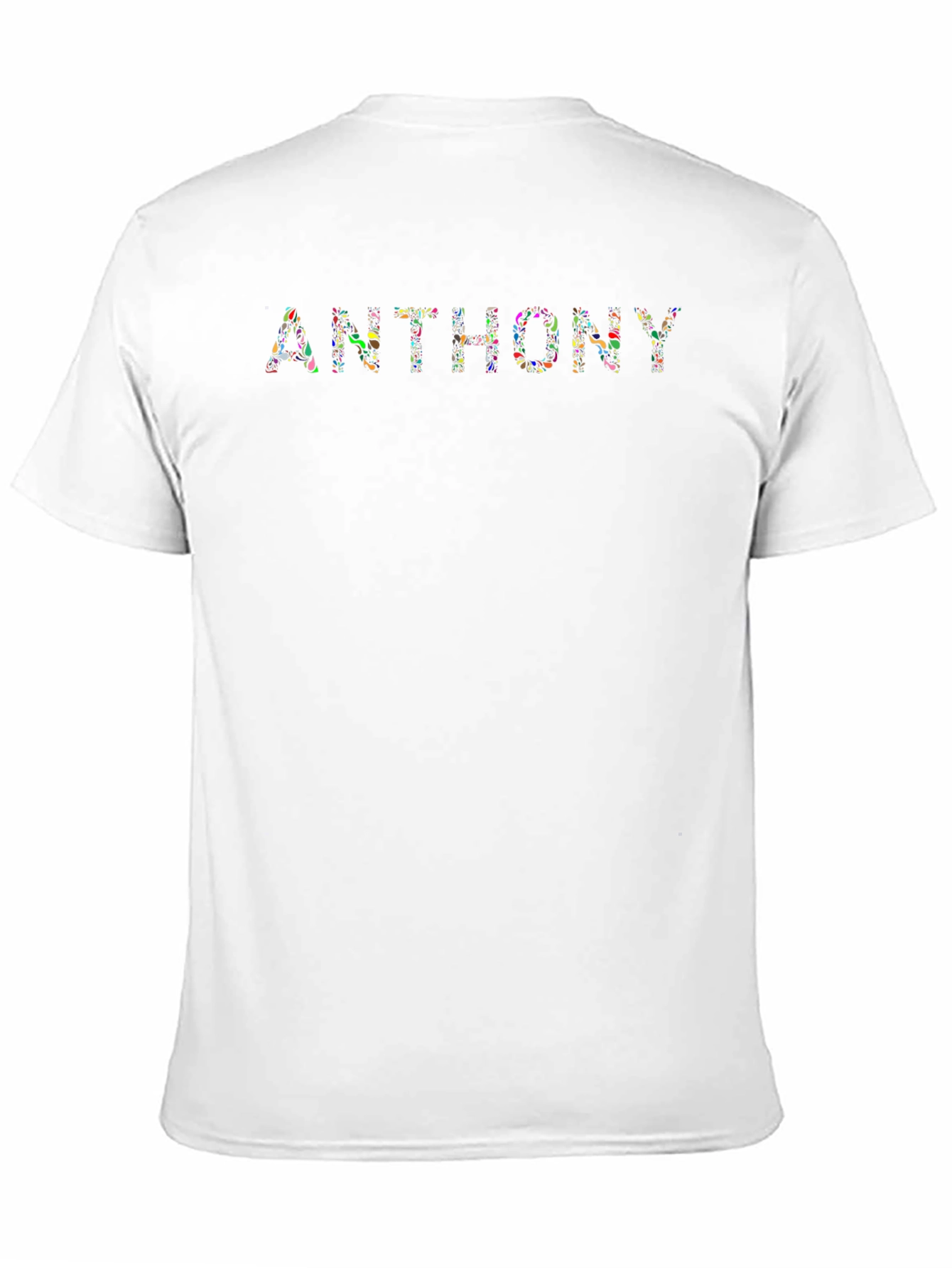 Black Personalized 'ANTHONY' Print Black Crewneck T-Shirt view 11