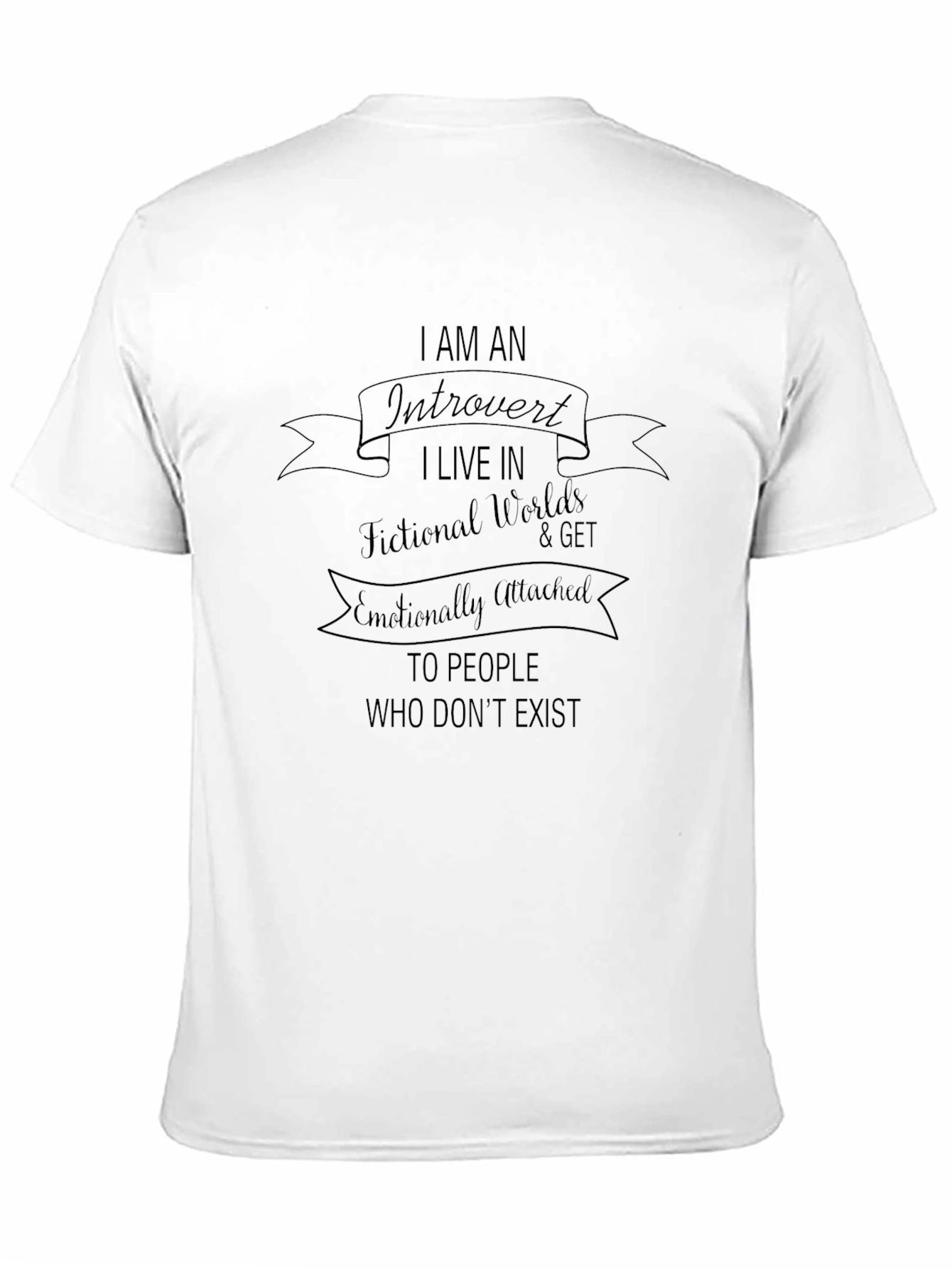 Black Introvert Fictional Worlds T-Shirt view 11