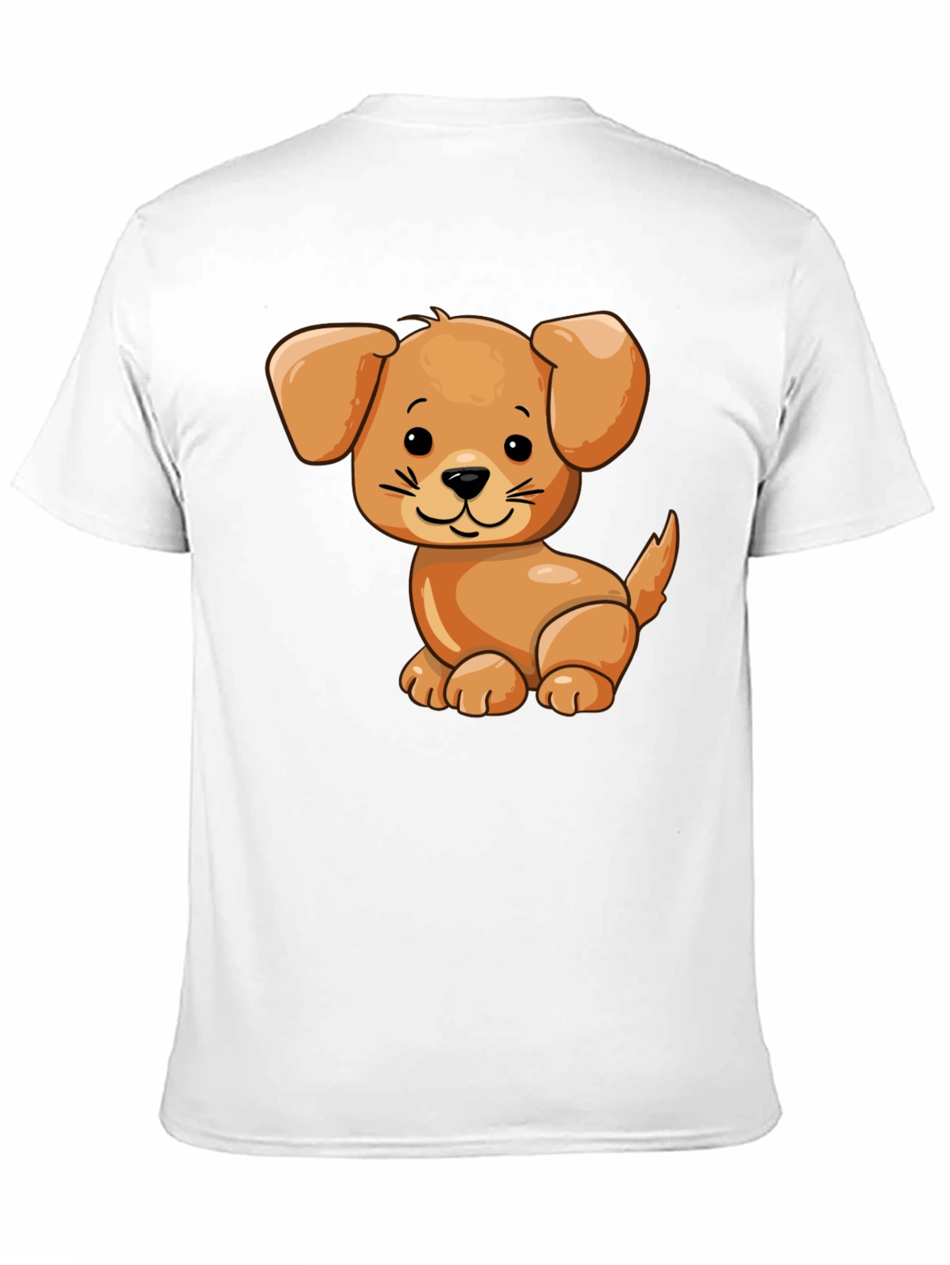 Black Cute Cartoon Dog Black T-Shirt view 11