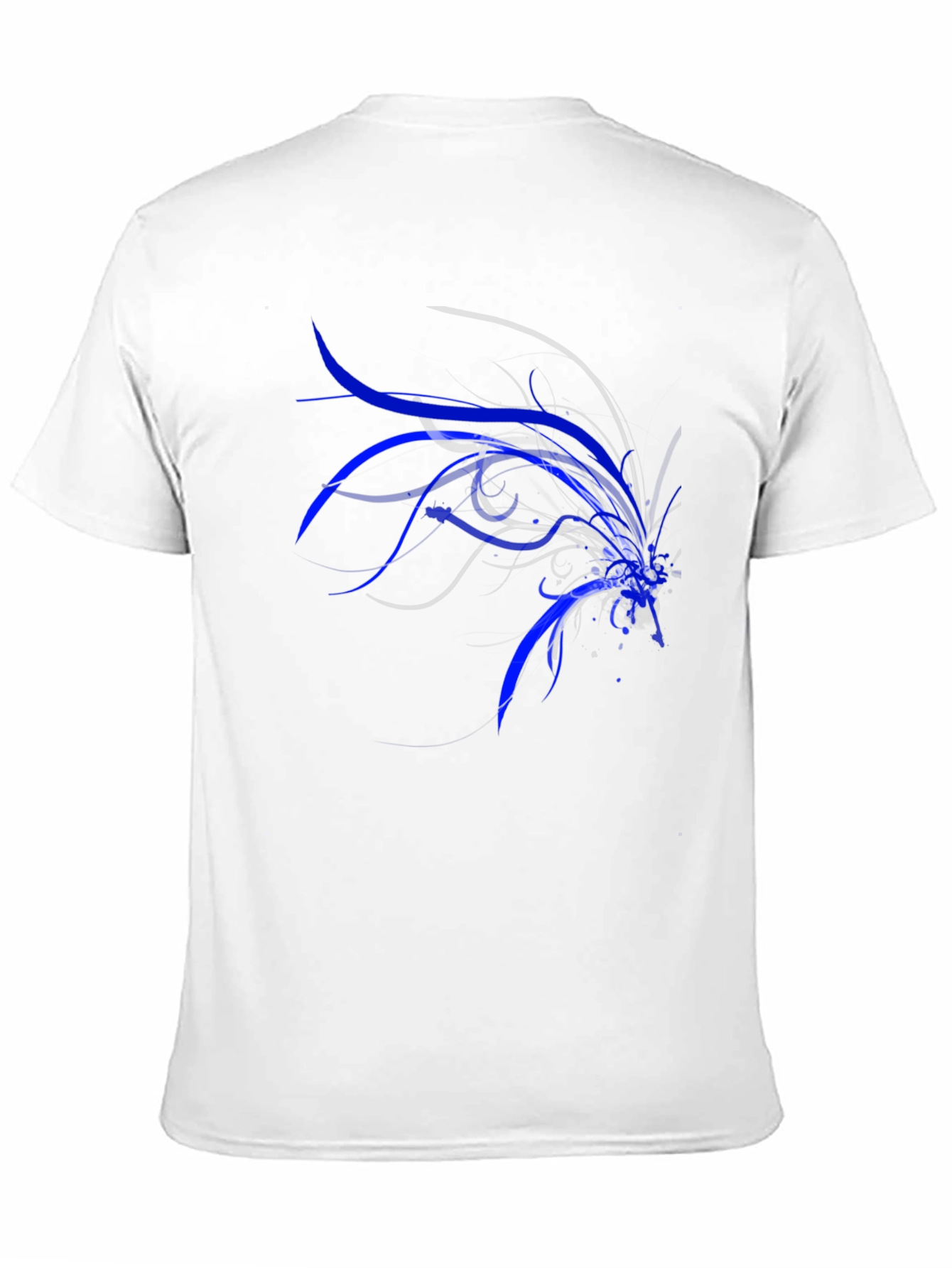Abstract Blue Graphic Tee - Men's Black T-Shirt - 11