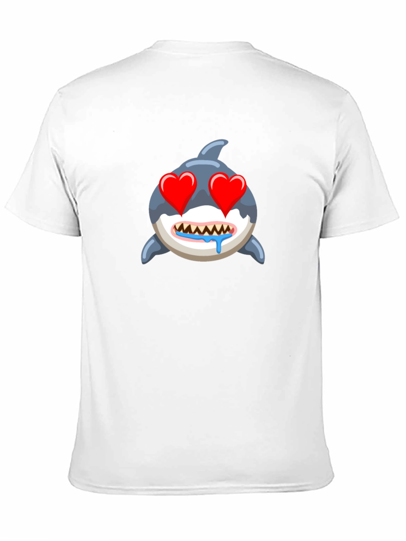 Black Shark Emoji T-Shirt with Heart Eyes - Black view 11