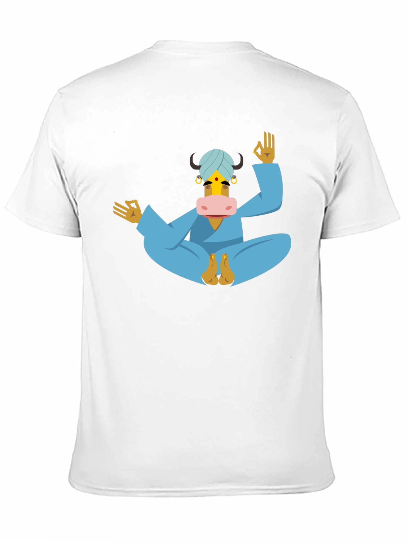 Black Yoga Cow T-Shirt - Meditating Bull Tee view 11