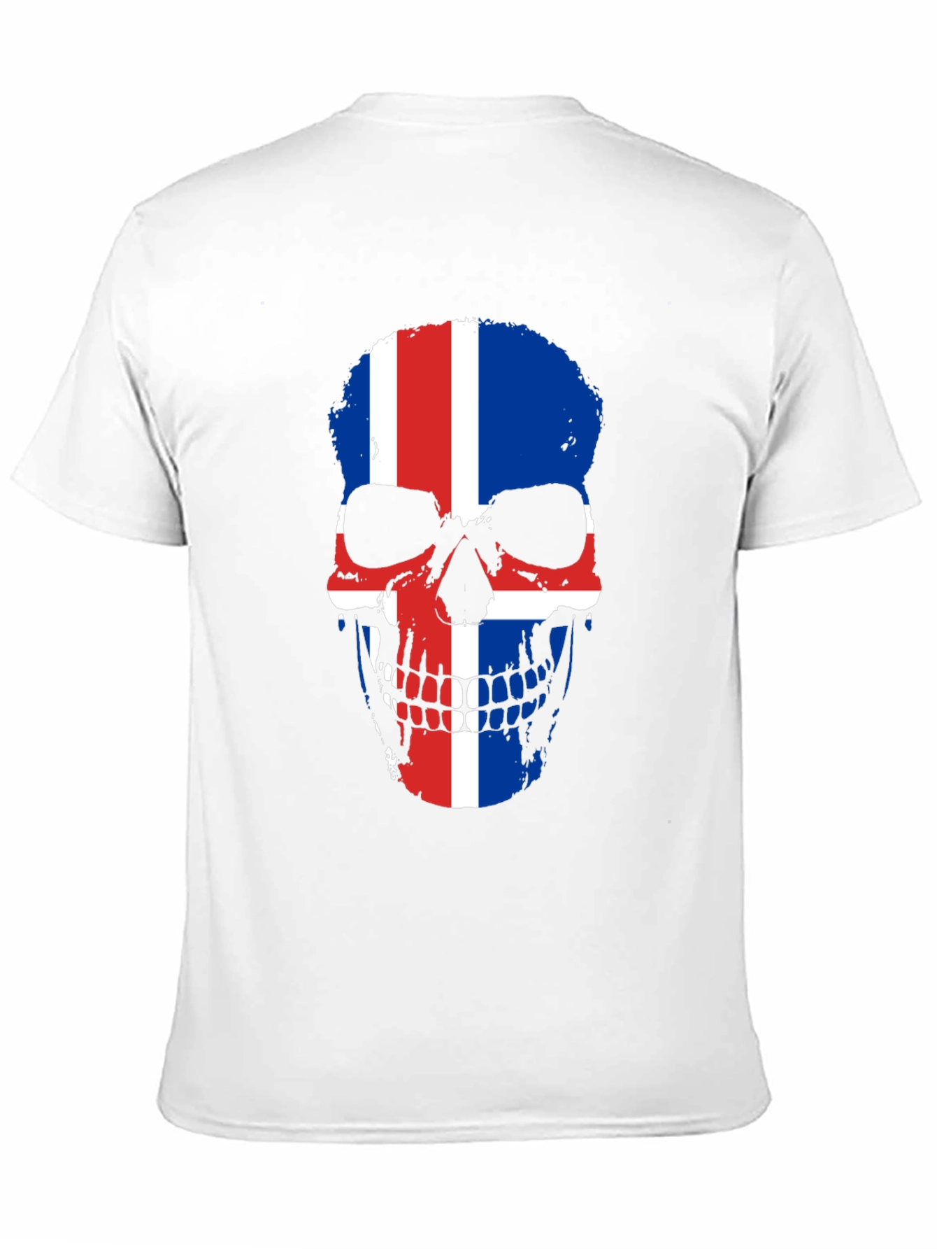 Black Iceland Flag Skull Graphic Tee - Black Cotton Shirt view 11