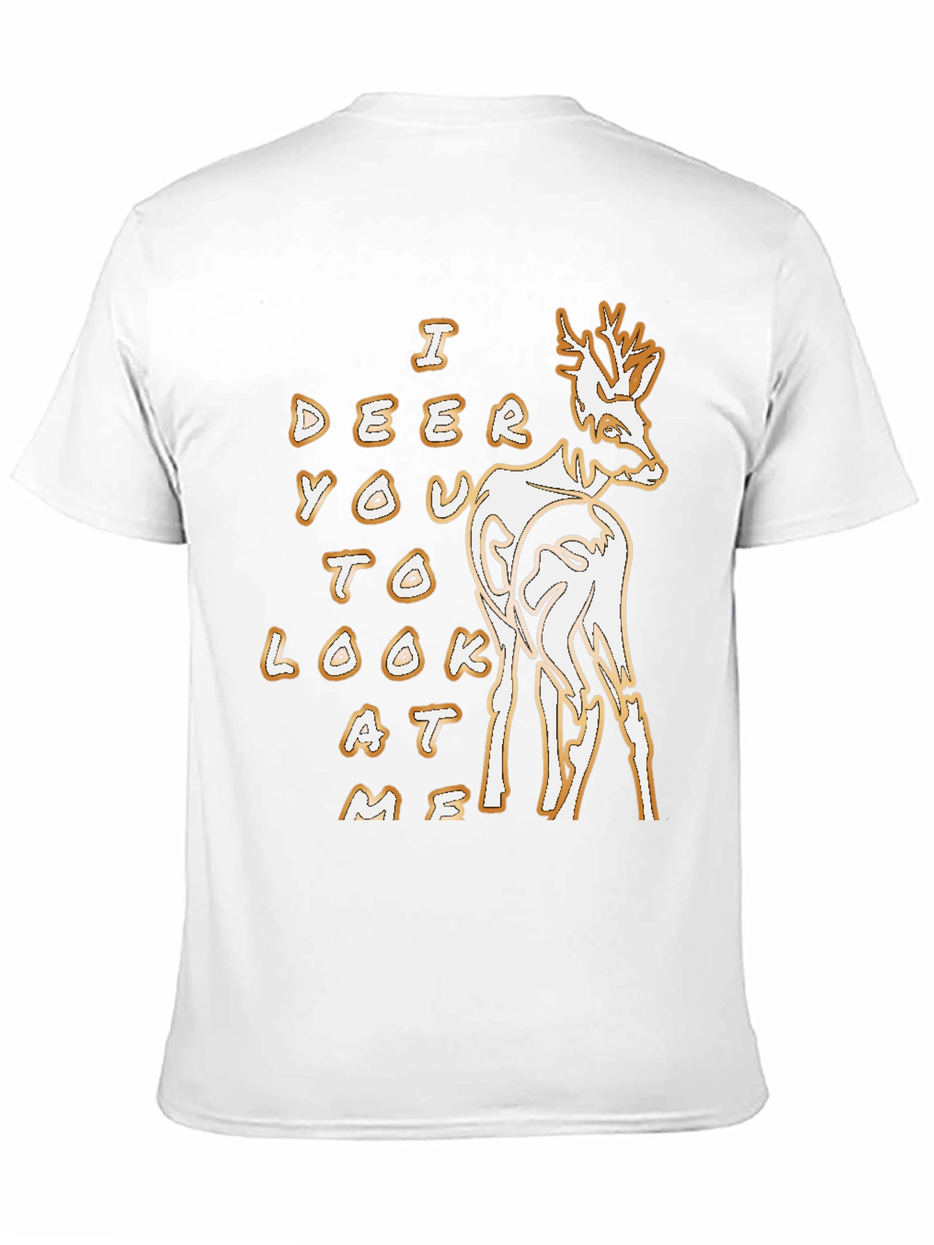 Black Deer Graphic Tee - 'I Deer You To Look At Me' Black T-Shirt view 11