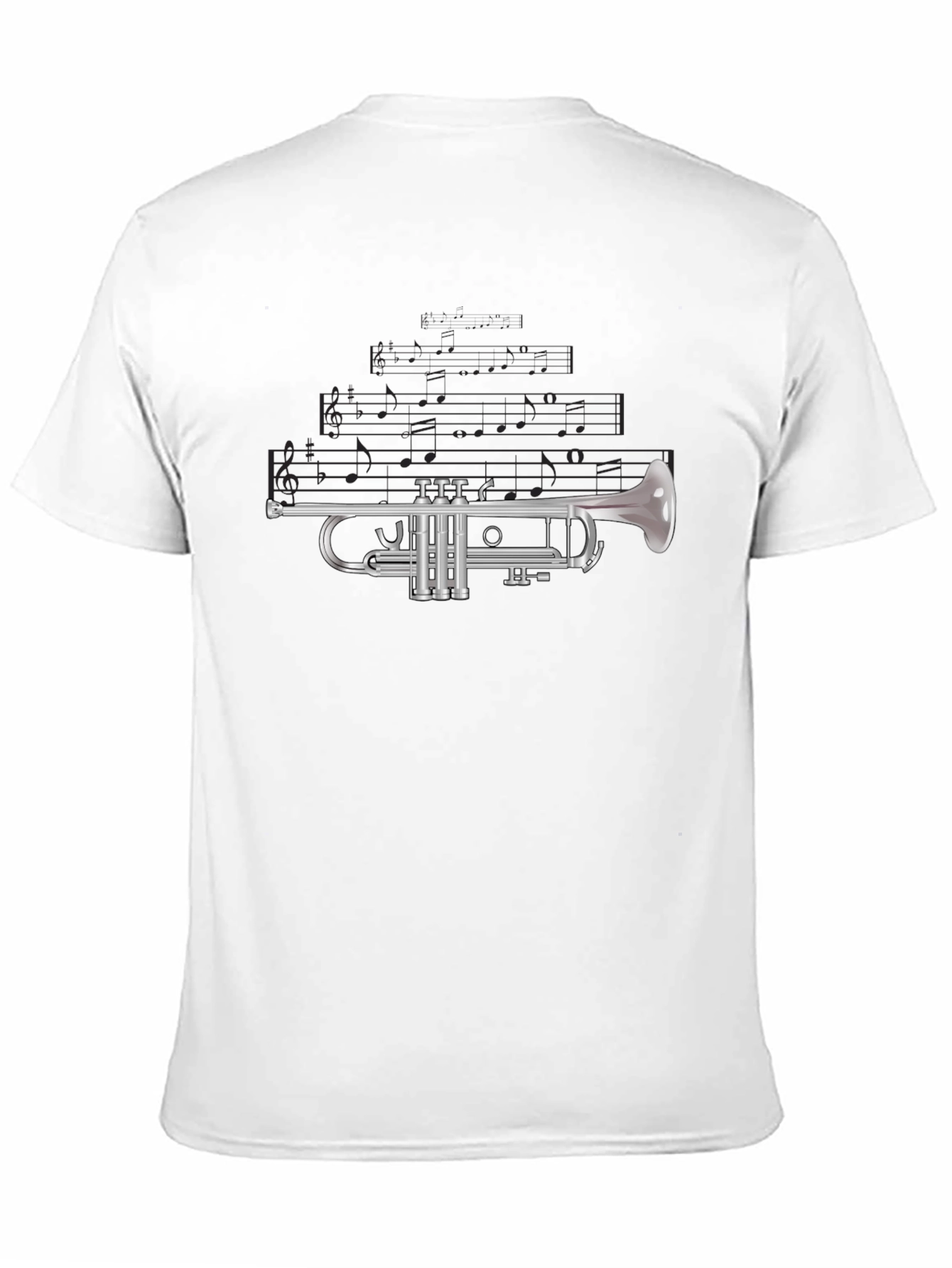 Black Trumpet Graphic Tee - Musical Instrument T-Shirt view 11