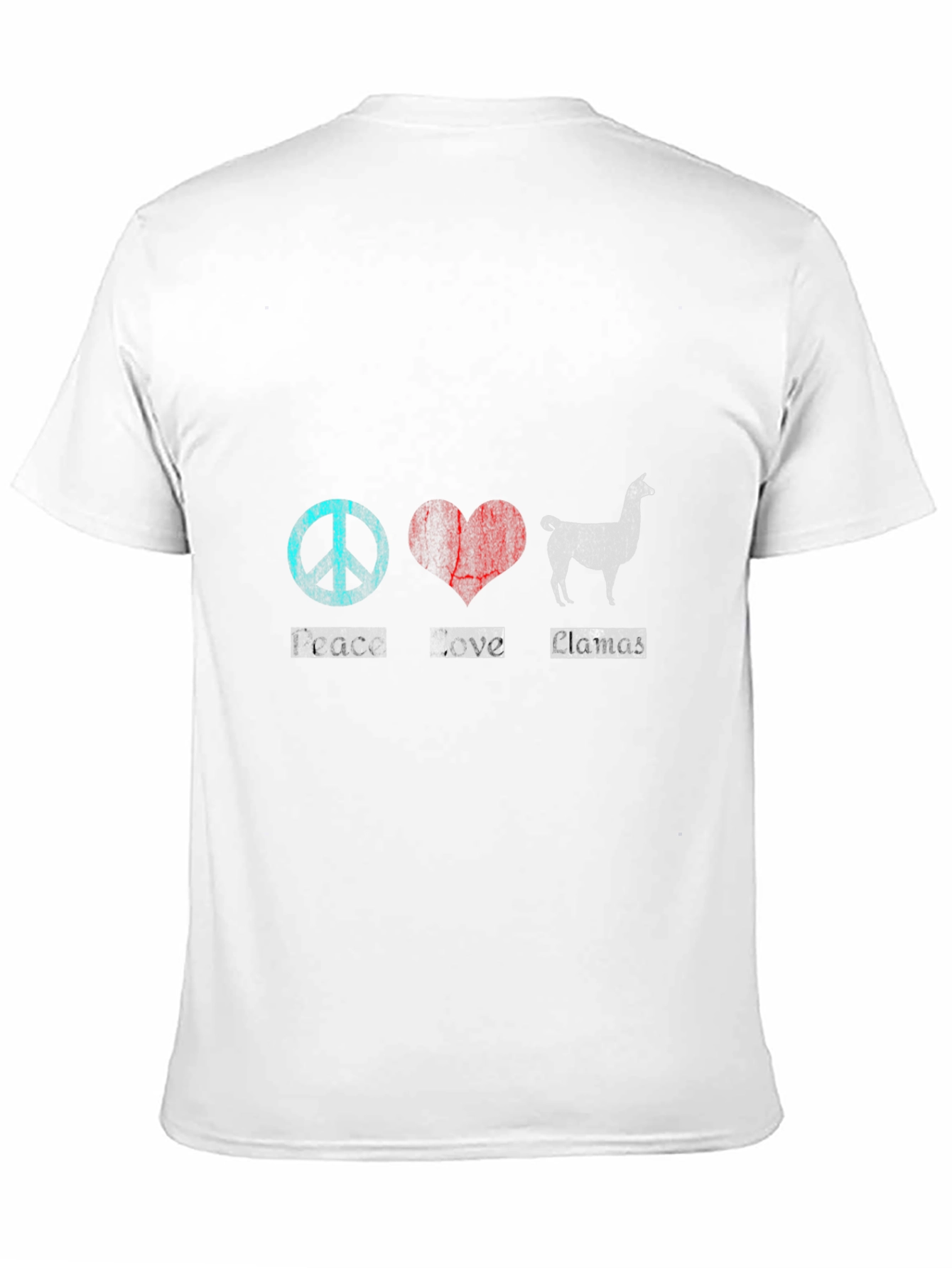 Black Peace Love Llamas T-Shirt Black Cotton view 11