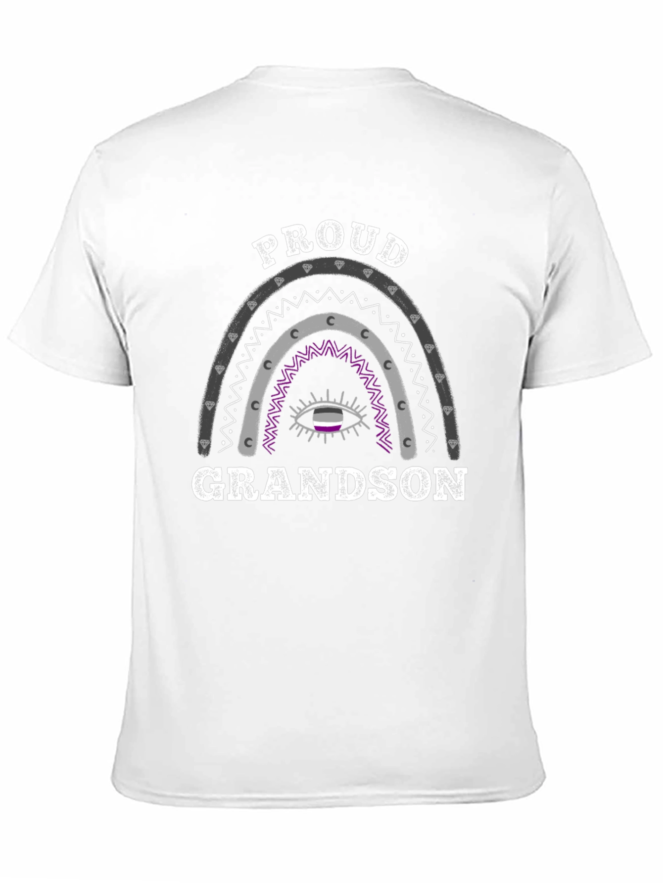Black Proud Grandson Asexual Pride T-Shirt view 11