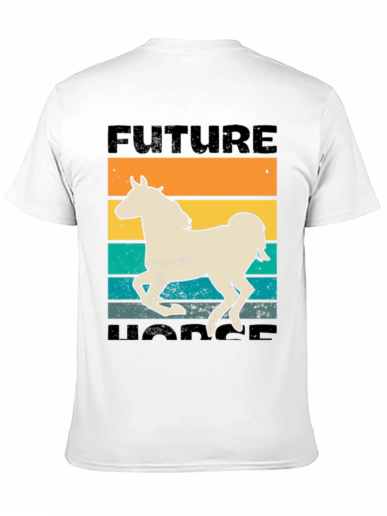 Black Future Horse T-Shirt - Retro Equestrian Design view 11
