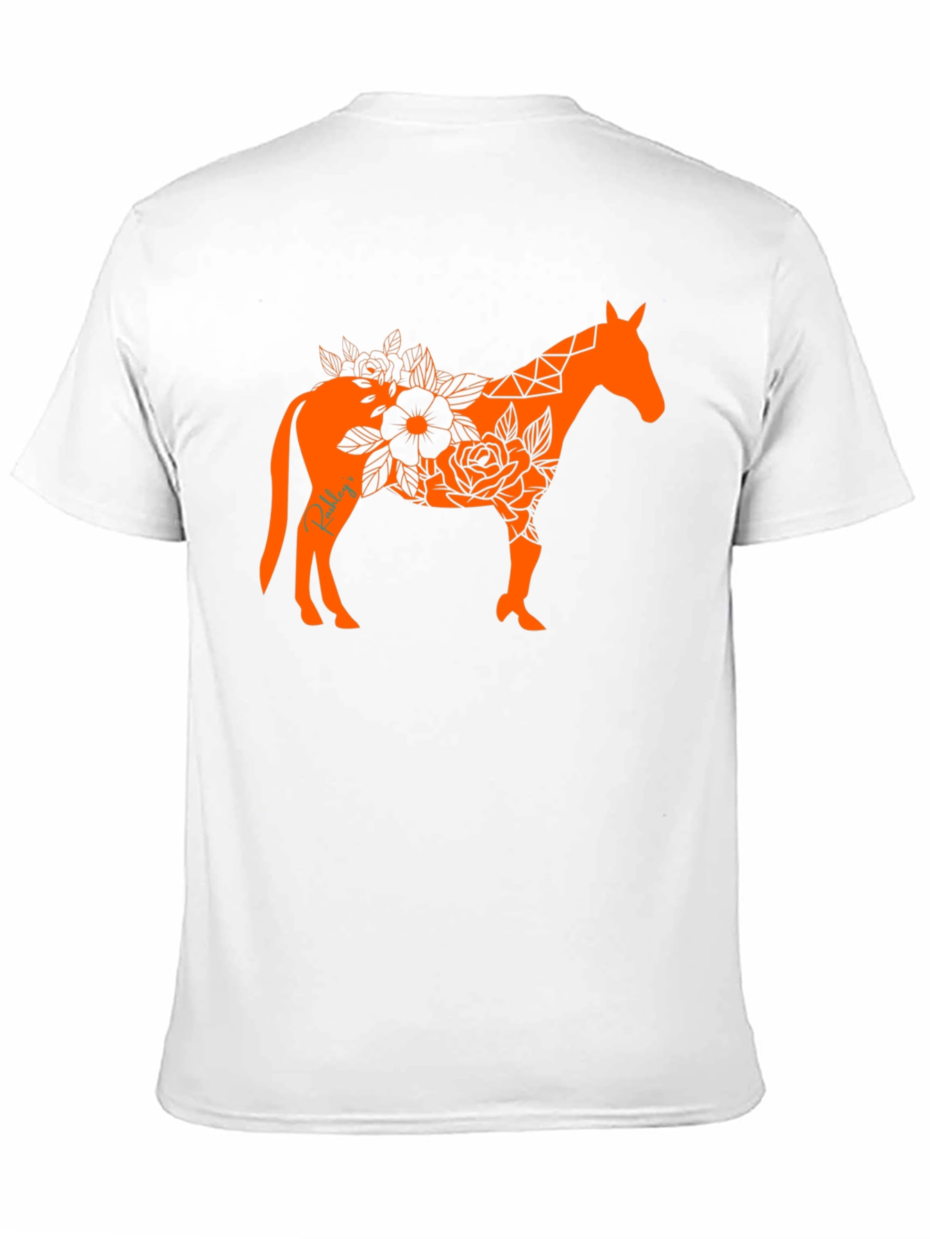 Black Floral Horse Graphic Tee view 11