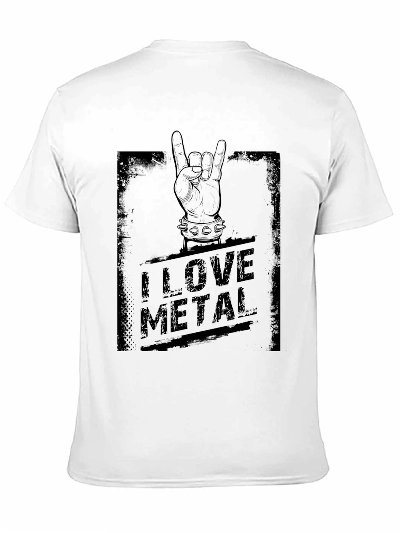 Black I Love Metal Black T-Shirt view 11