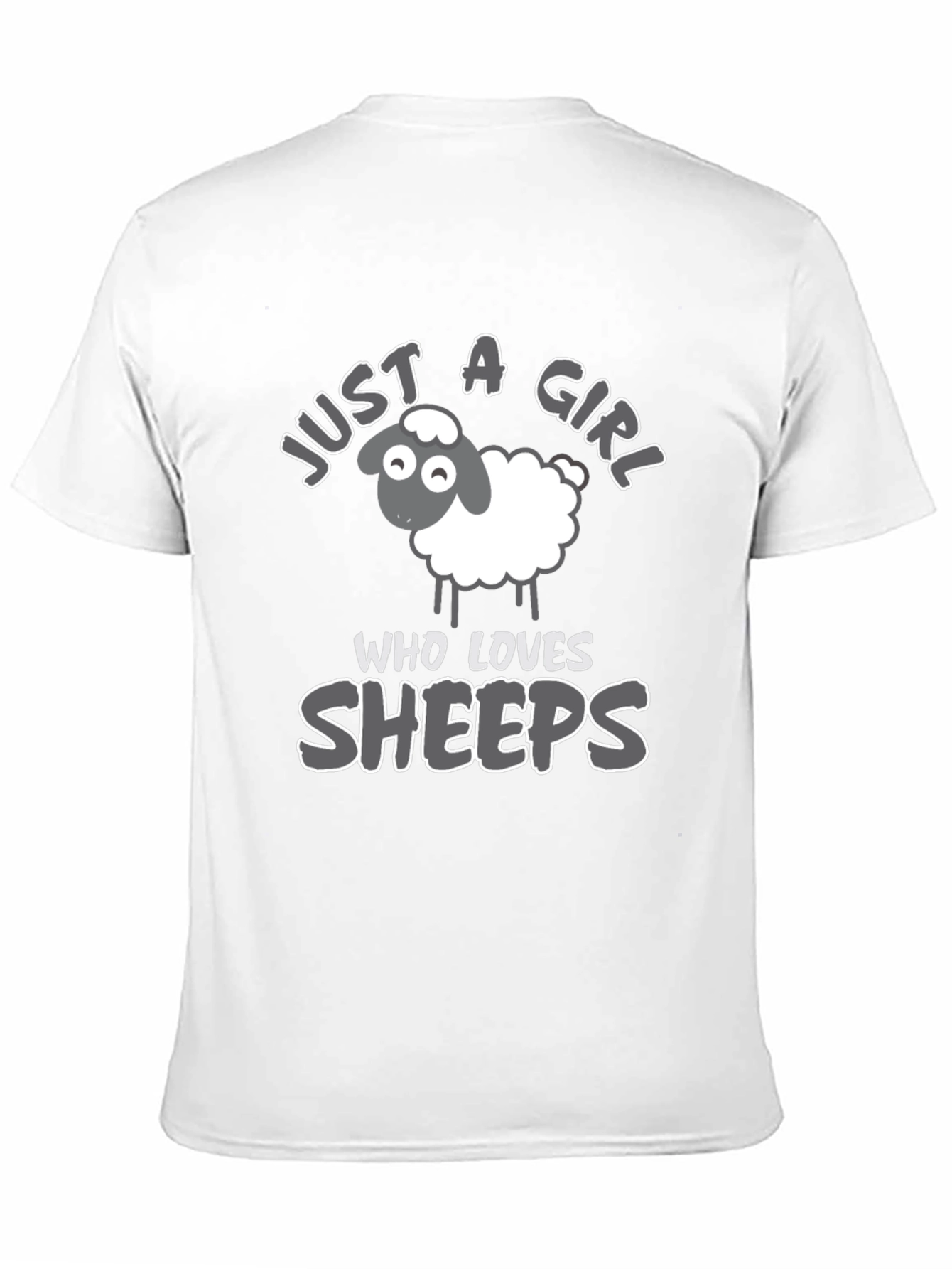 Black Just A Girl Who Loves Sheep T-Shirt view 11