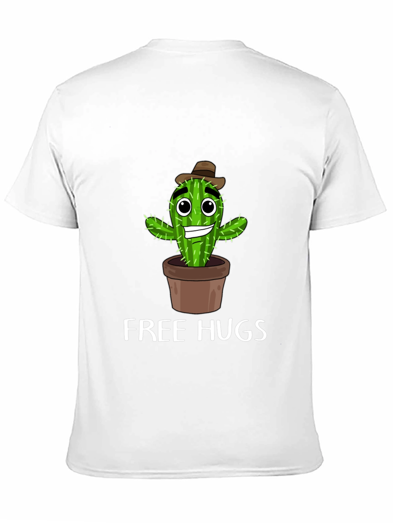 Black Free Hugs Cactus T-Shirt Funny Graphic Tee view 11