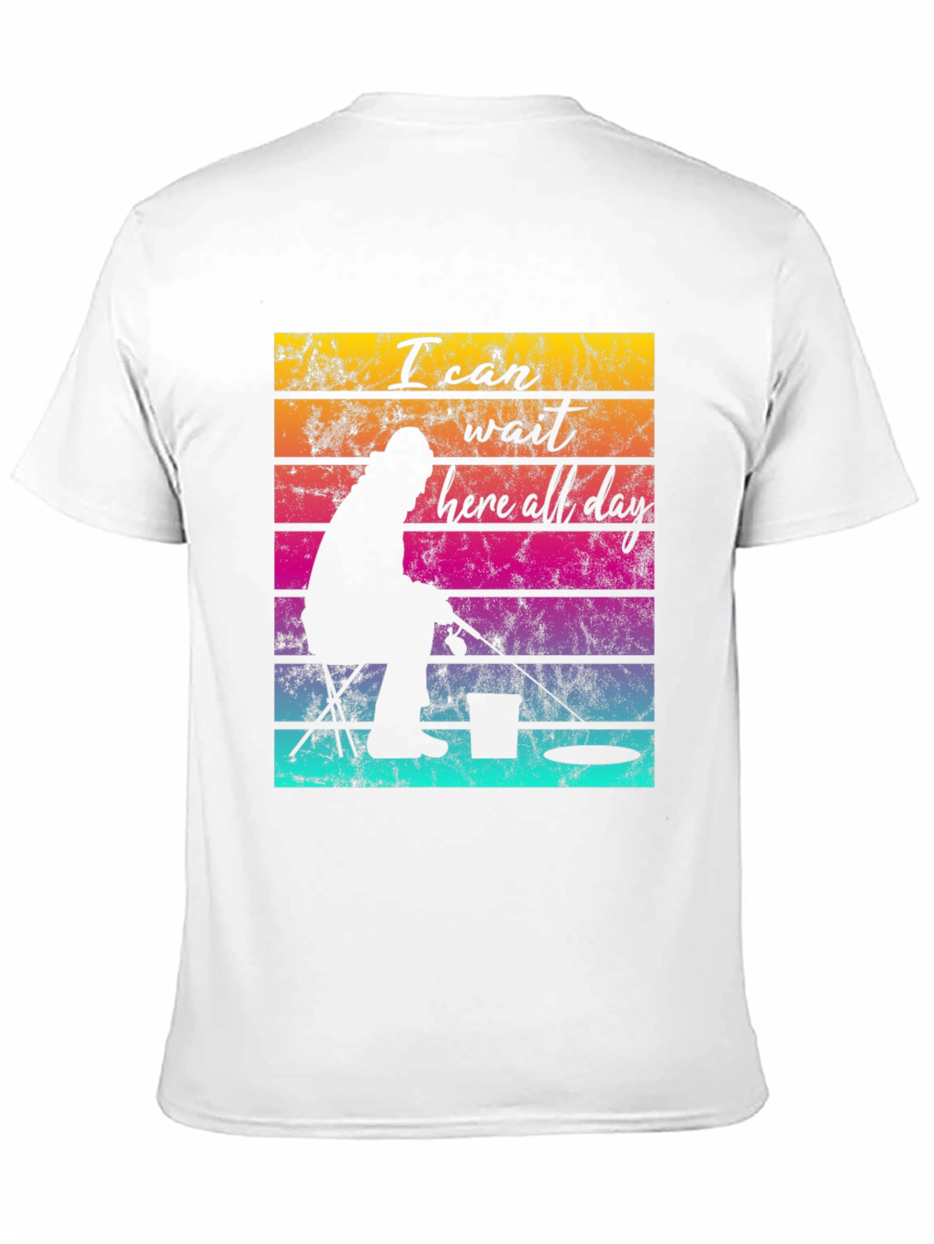 Black Fishing T-Shirt - I Can Wait Here All Day view 11