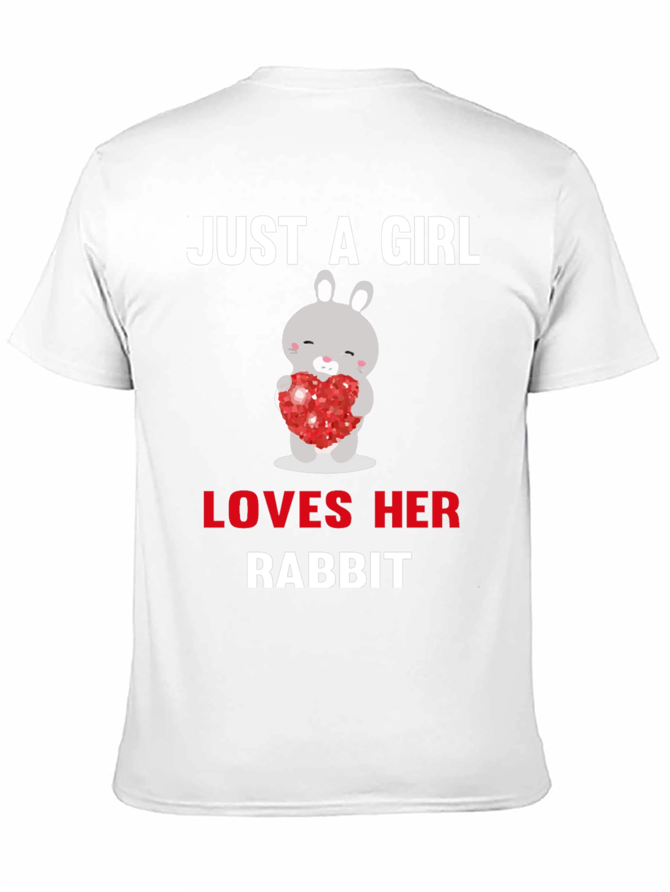 Black Just A Girl Loves Her Rabbit T-Shirt view 11