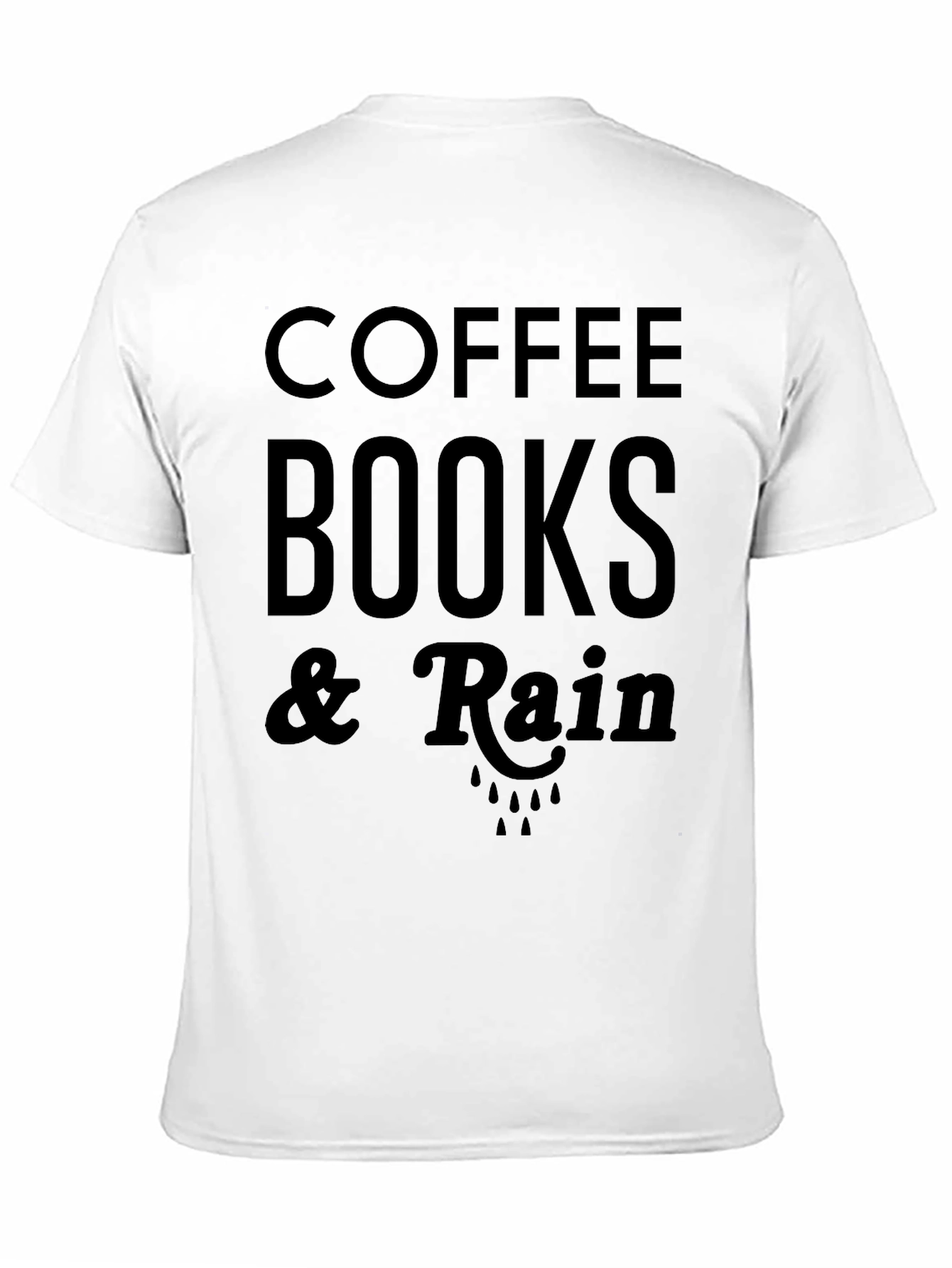 Black Coffee Books & Rain Graphic Tee - Soft Cotton Blend view 11
