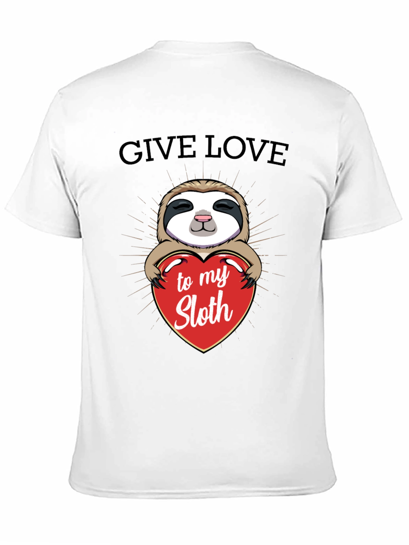 Black Give Love to My Sloth Graphic T-Shirt view 11
