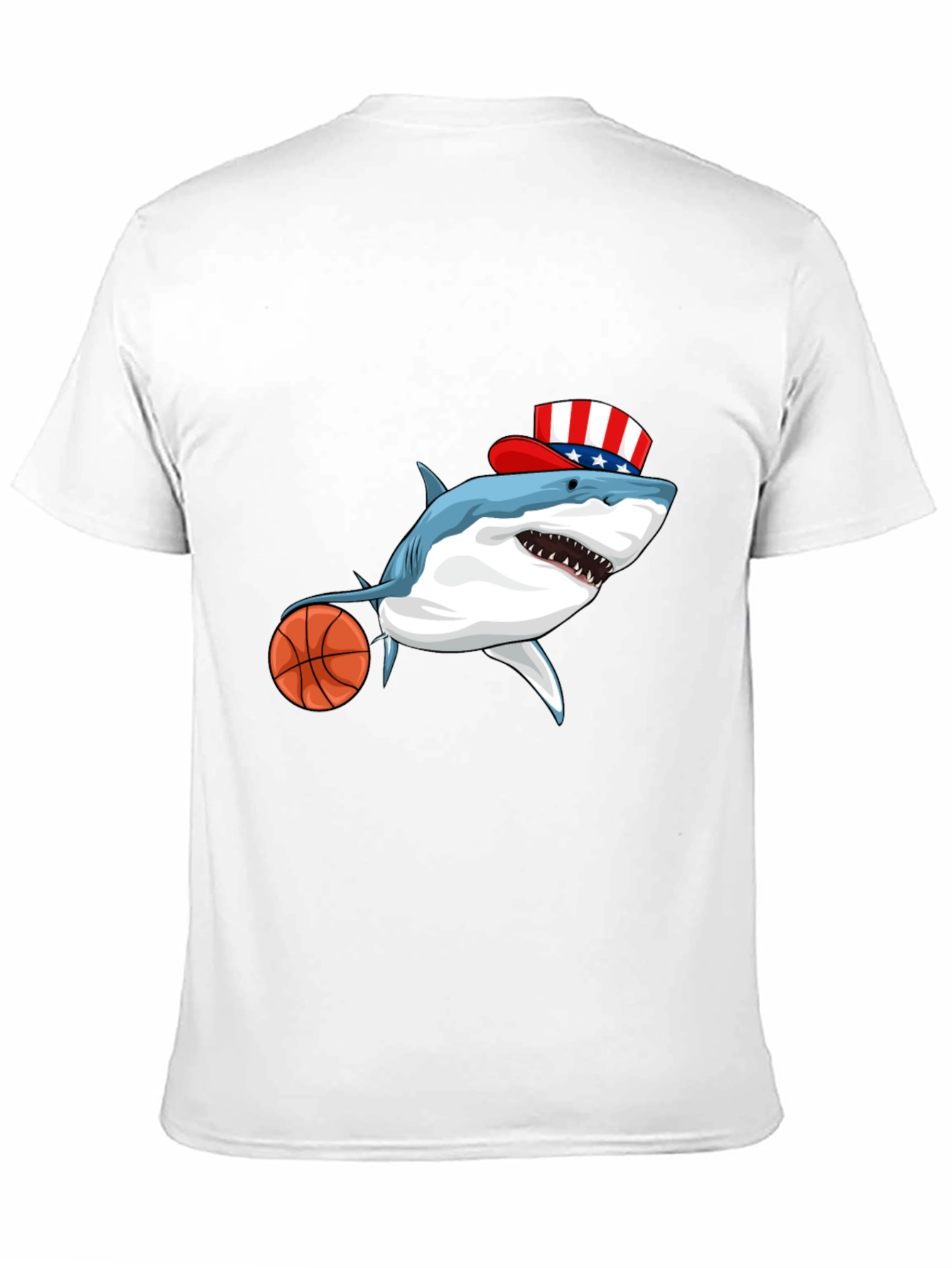 Black Shark Basketball Patriotic T-Shirt view 11