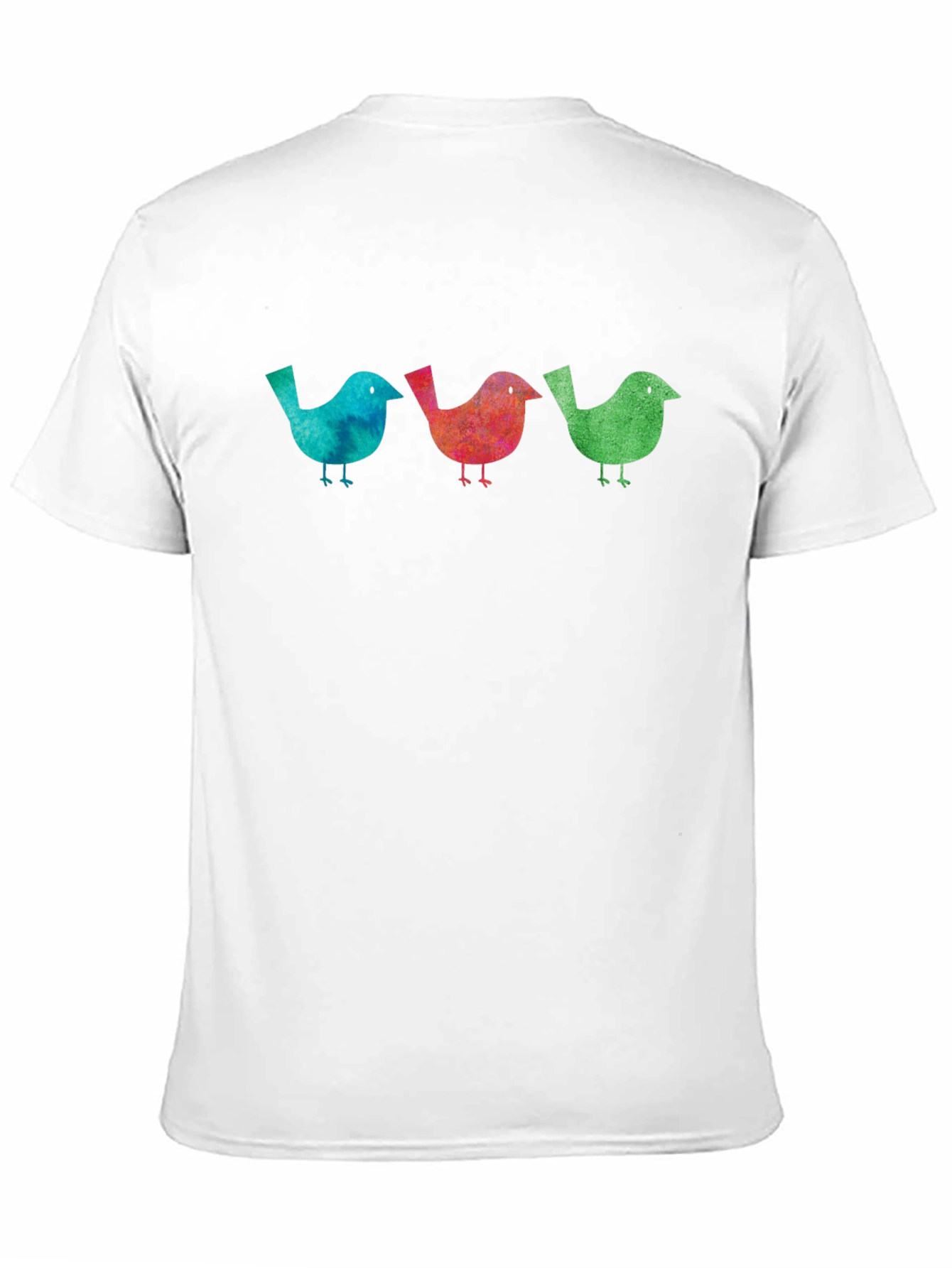 Black Watercolor Bird Trio Graphic Black T-Shirt view 11