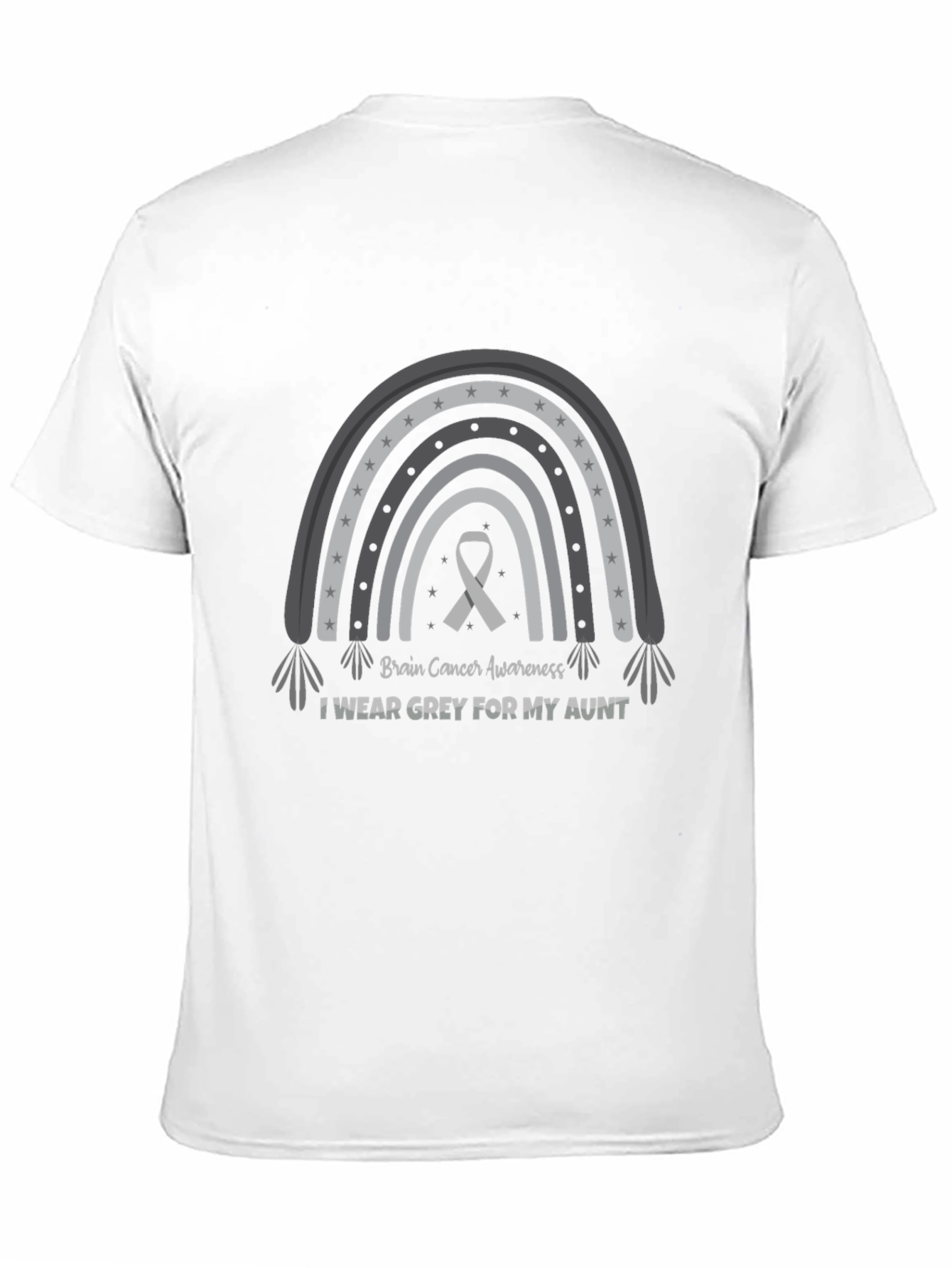 Grey Ribbon Rainbow Brain Cancer Awareness T-Shirt - 11