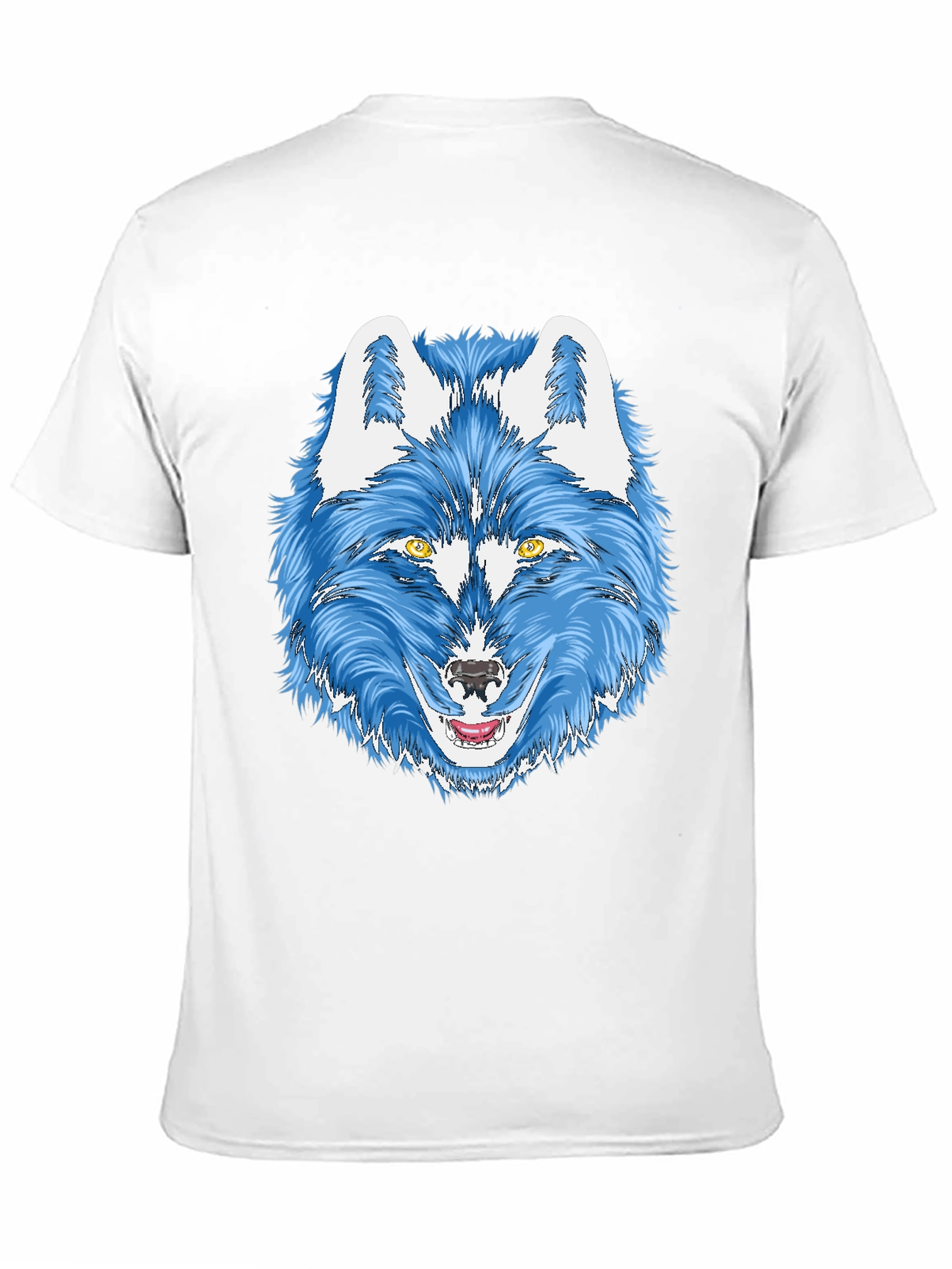 Black Blue Wolf Graphic Tee - Men's Black T-Shirt view 11