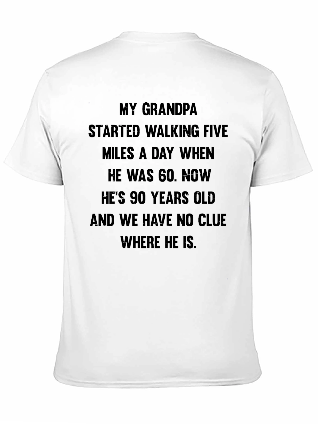 Black Humorous Grandpa Walking T-Shirt view 11