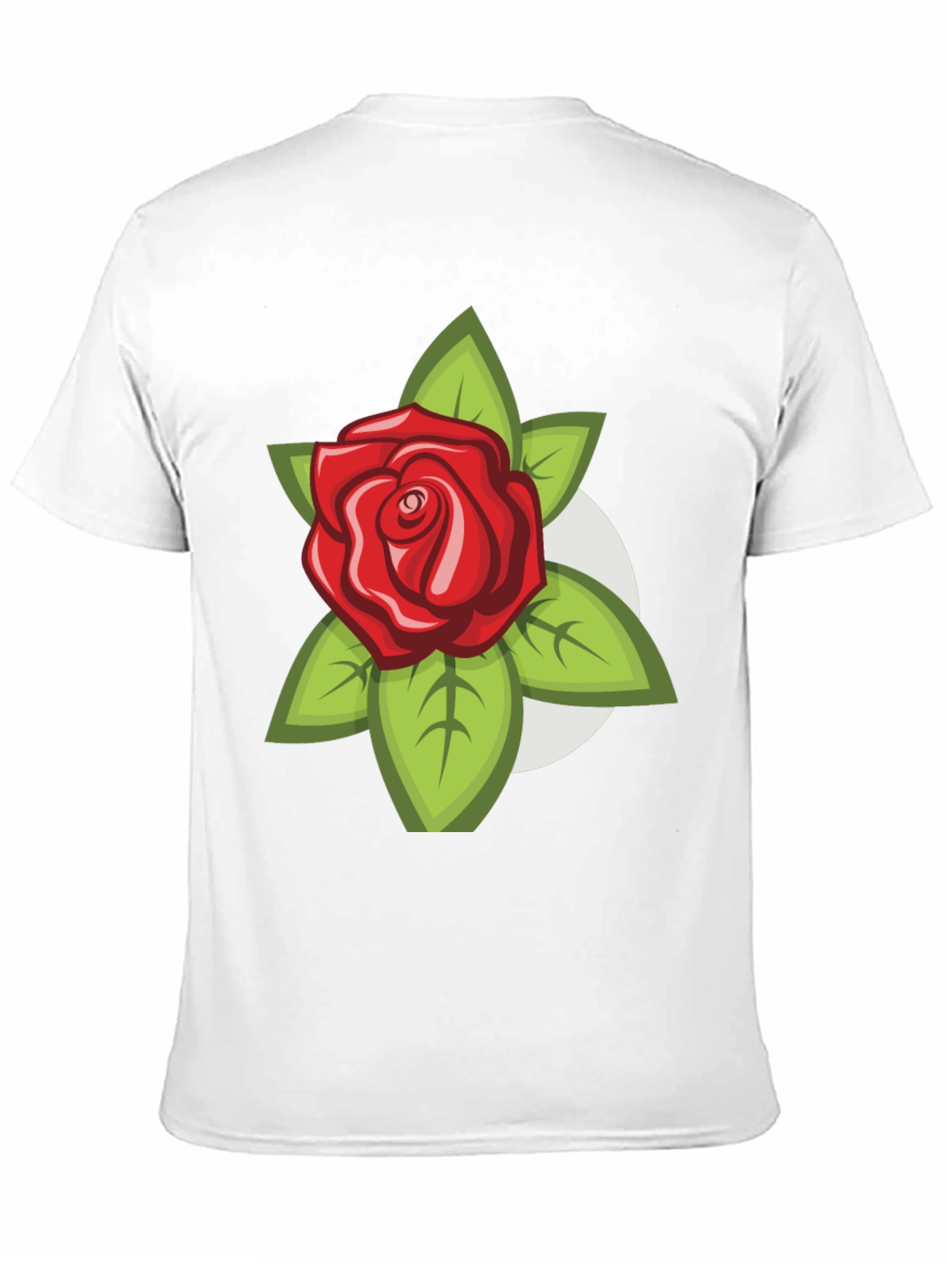 Black Men's Black T-Shirt with Rose Design view 11