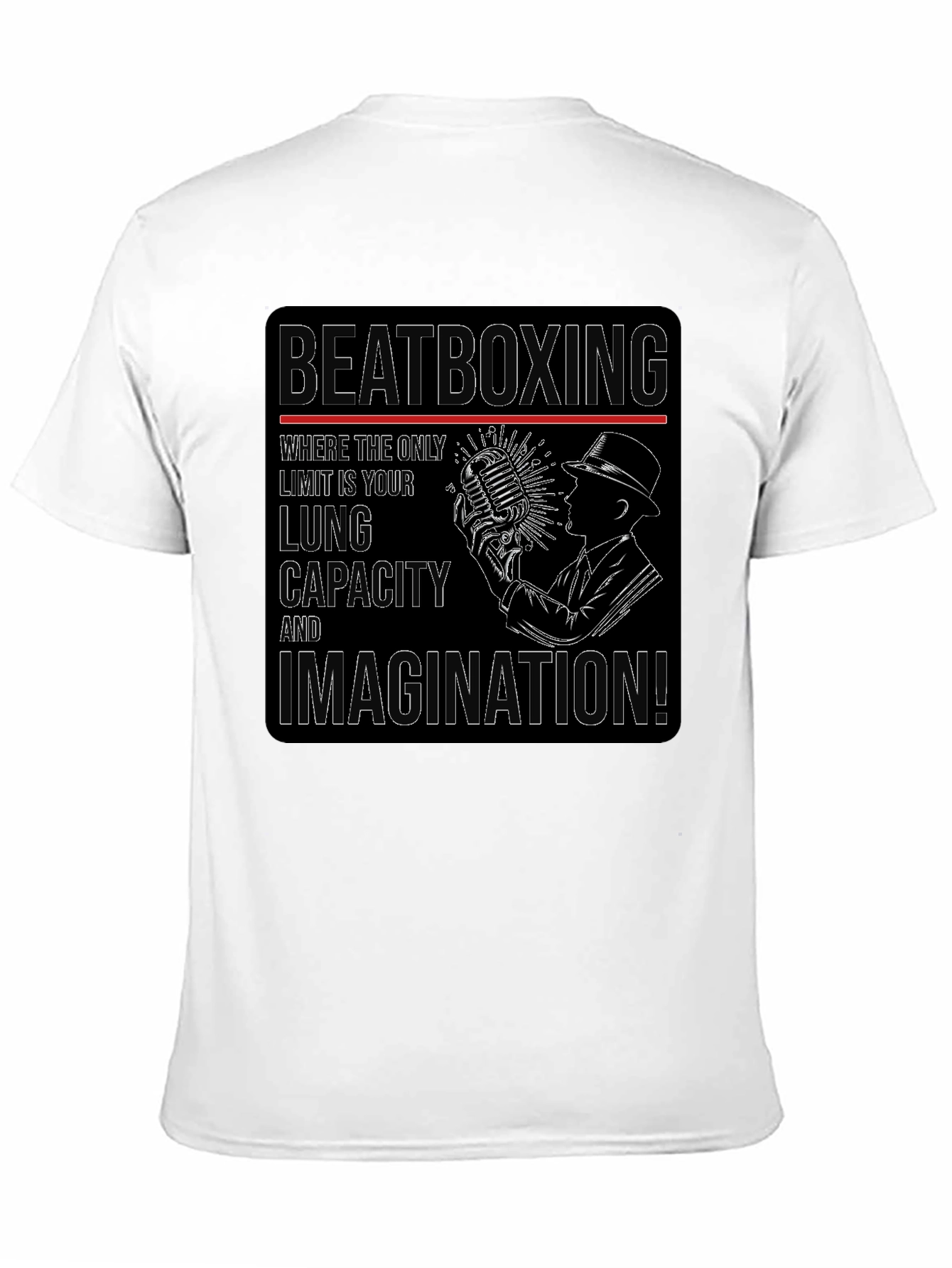 Black Beatboxing Lung Capacity Imagination T-Shirt view 11
