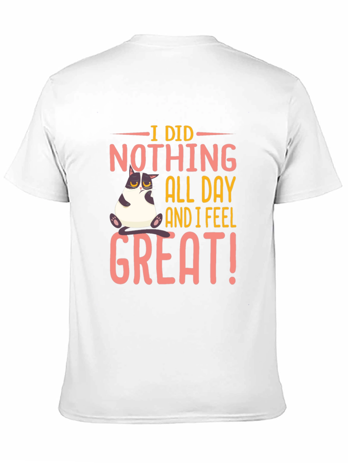 Black Funny Cat "I Did Nothing" Black T-Shirt view 11