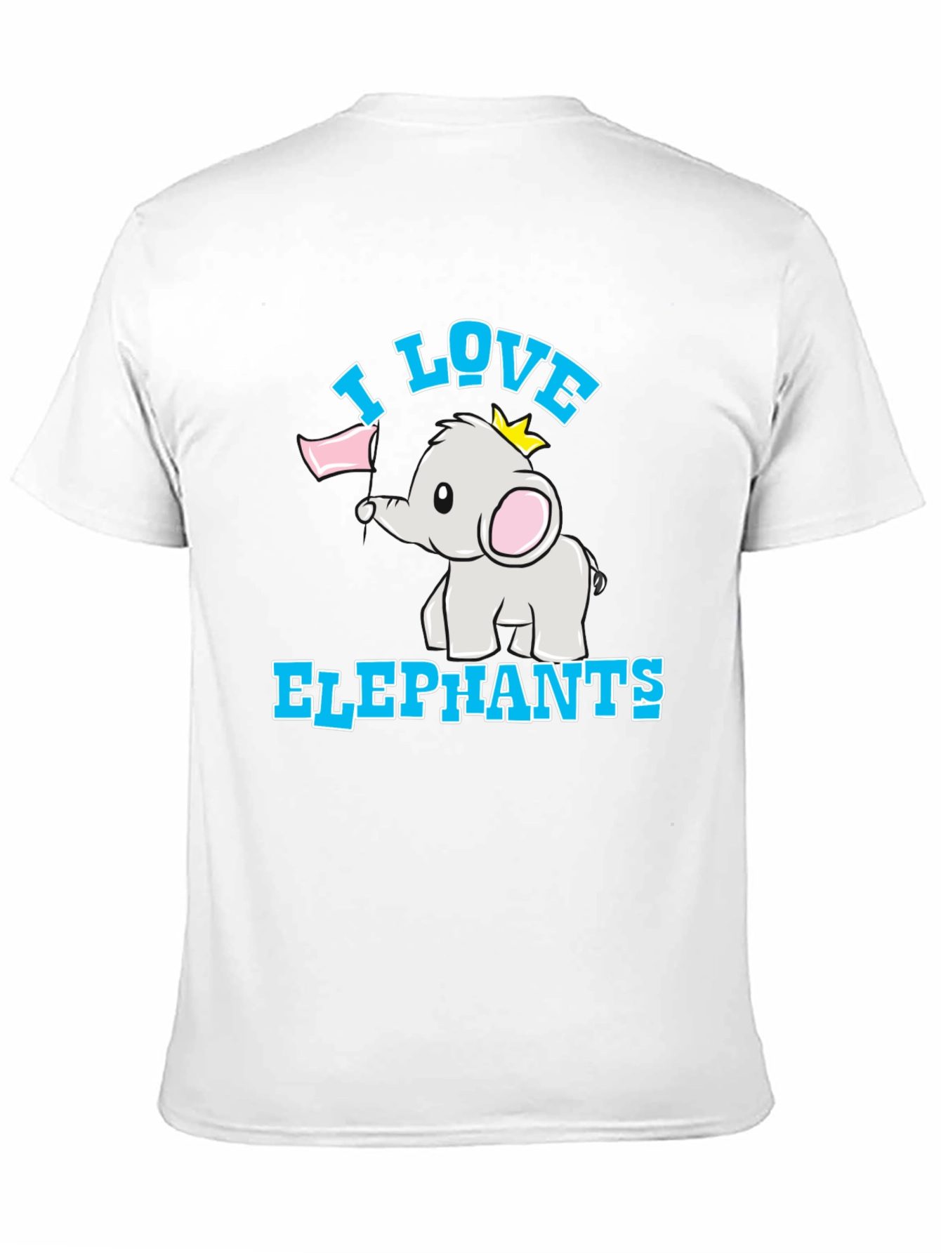 Black I Love Elephants Black T-Shirt view 11