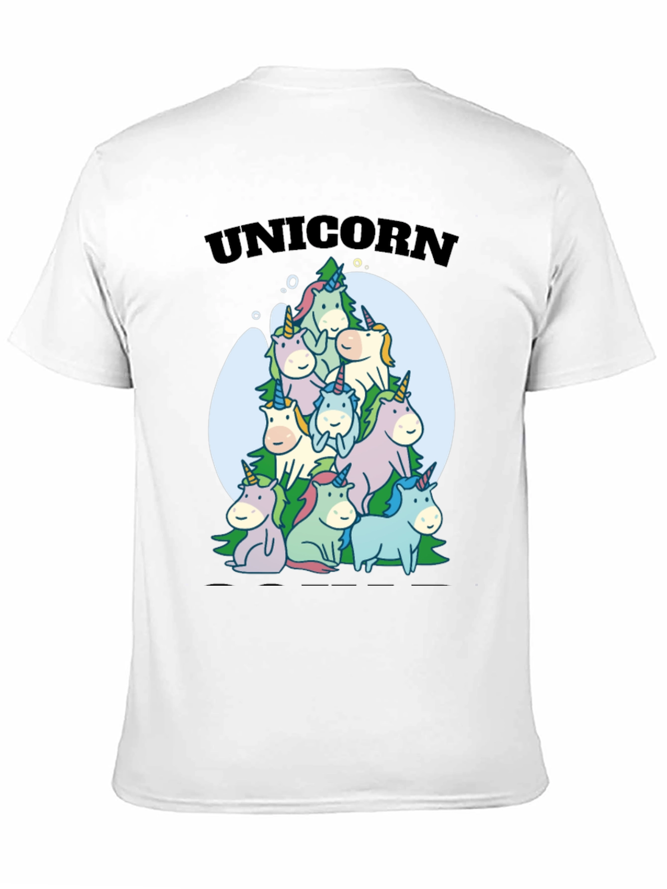 Black Unicorn Family Pile Black T-Shirt view 11