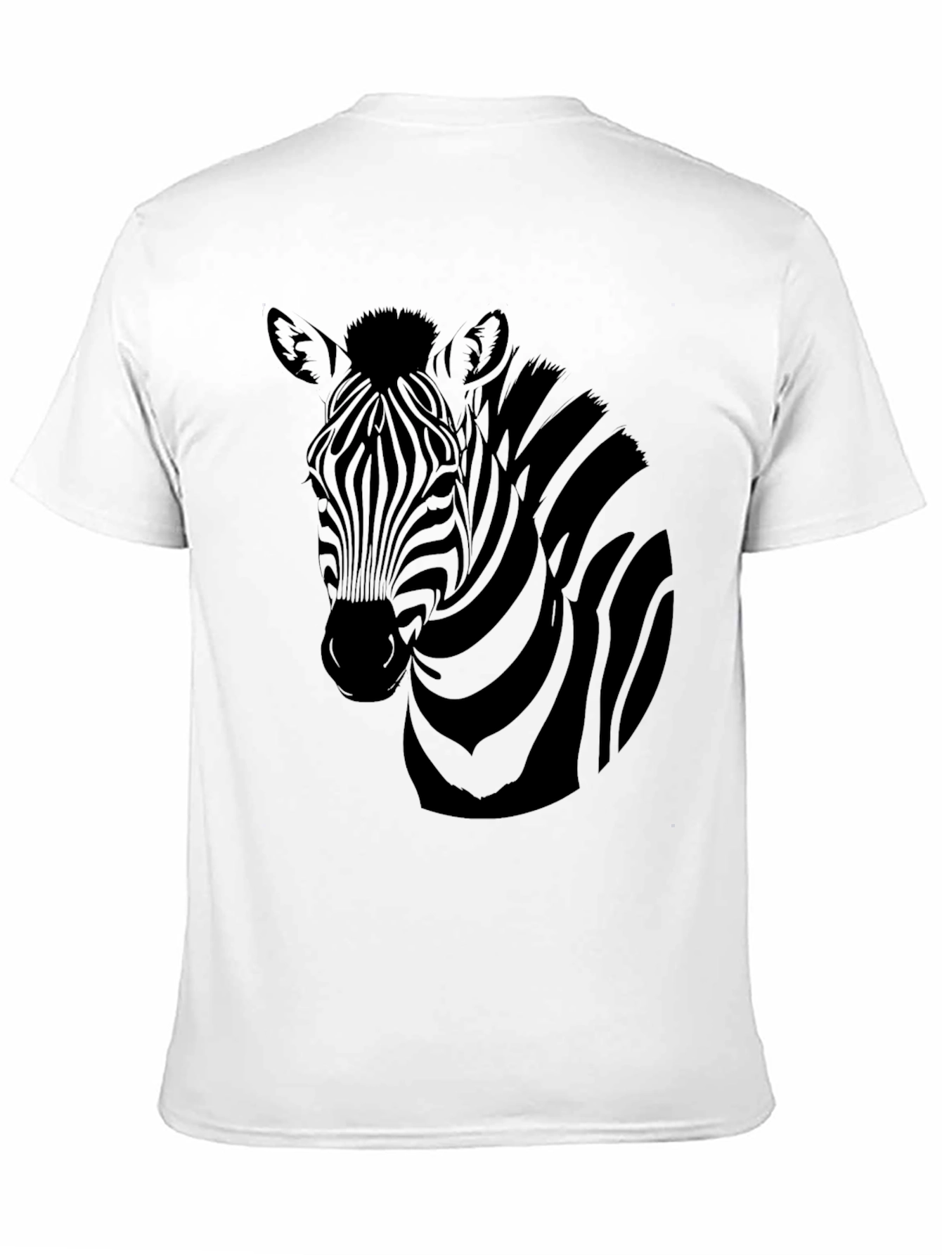 Black Zebra Graphic Print Men's Black T-Shirt view 11