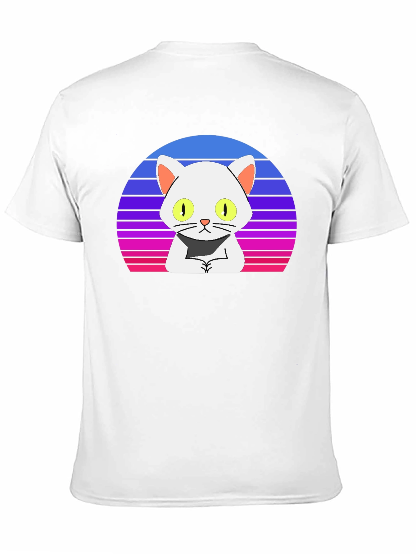 Black Retro Cat T-Shirt - Cool Cartoon Design view 11