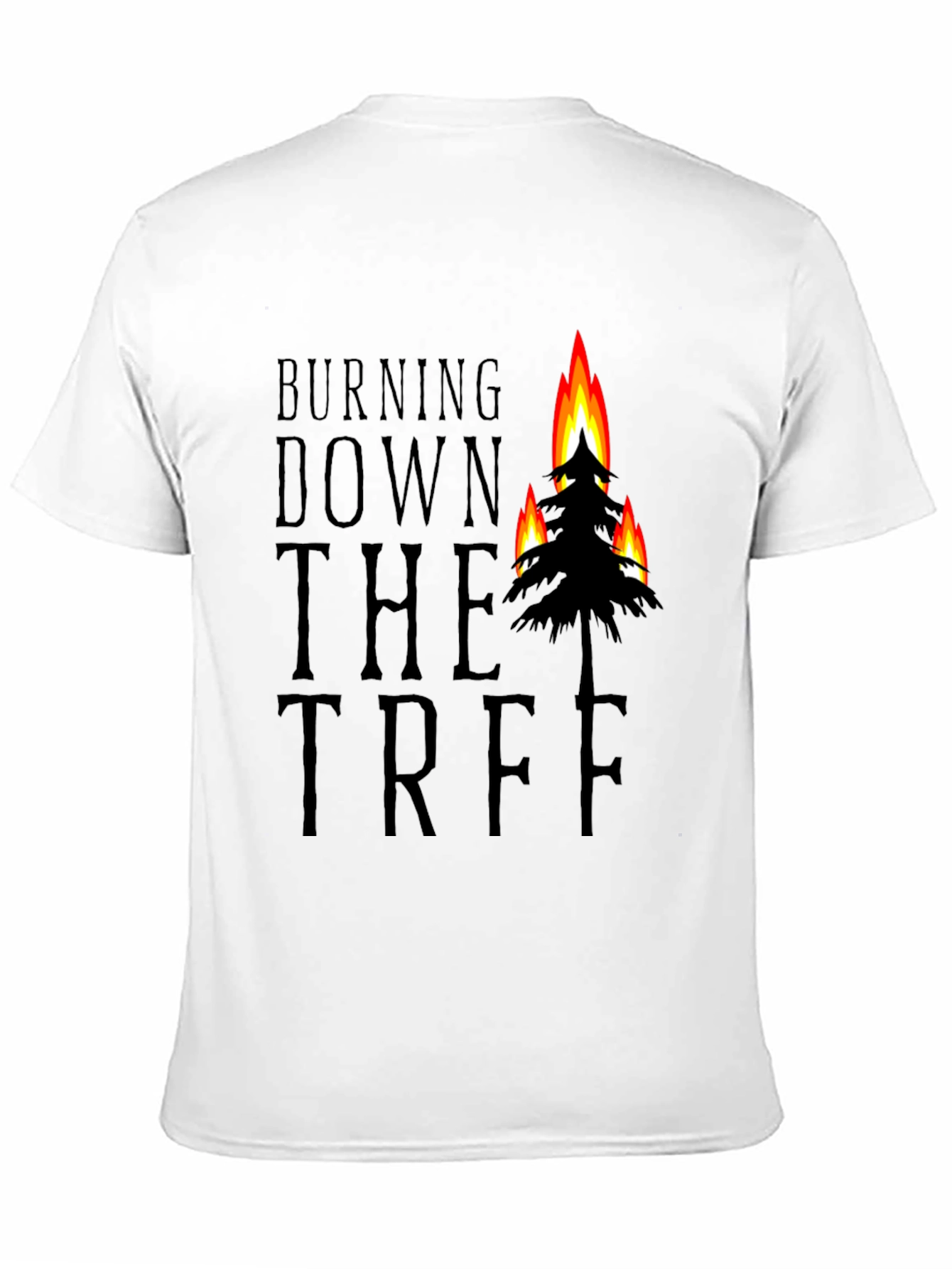 Black Burning Down the Tree Black Graphic T-Shirt view 11