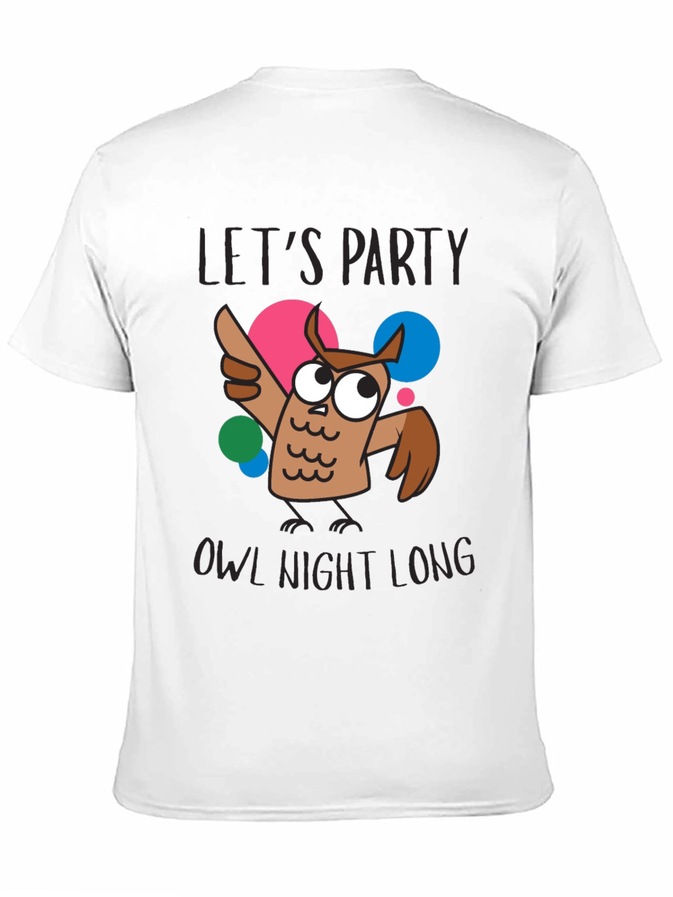 Black Let's Party Owl Night Long Graphic T-Shirt view 11