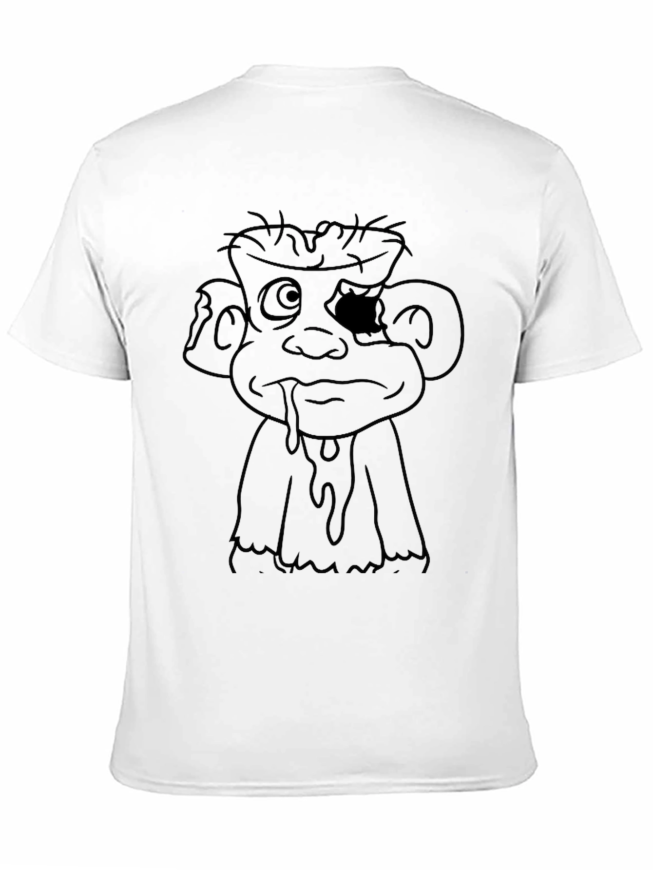 Black Zombie Cartoon Graphic Black T-Shirt view 11