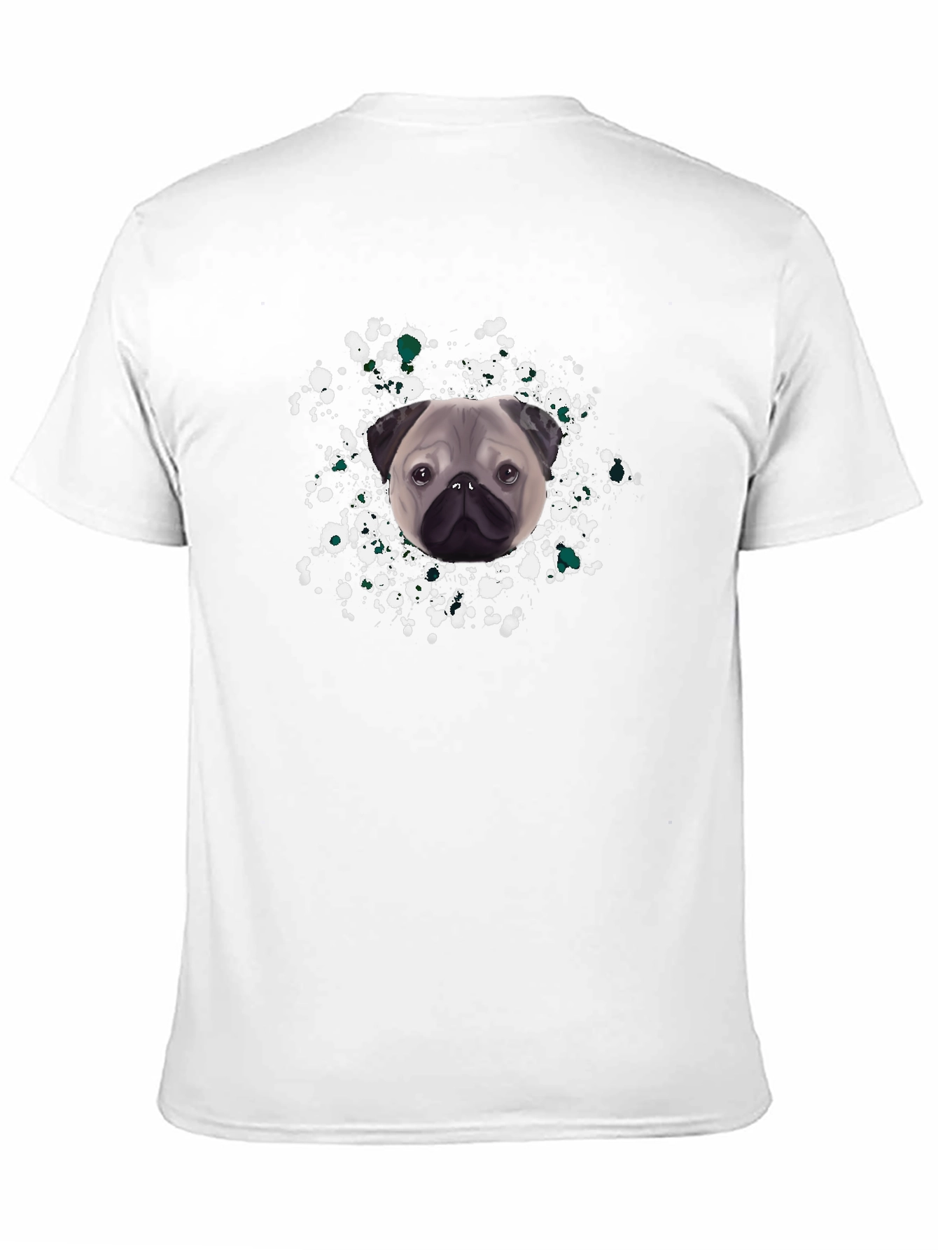 Black Pug Splash Graphic Tee - Black Cotton T-Shirt view 11
