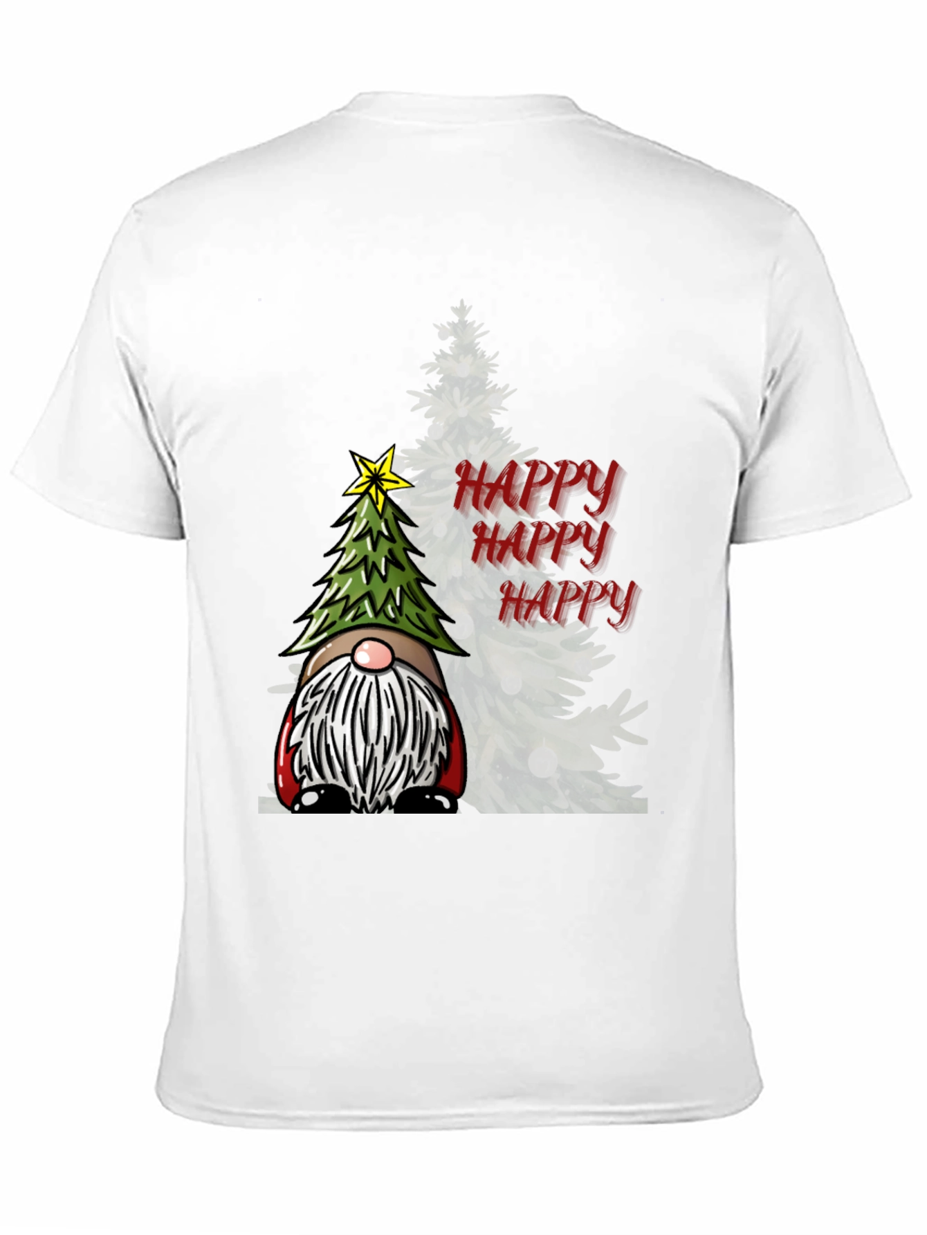 Black Happy Gnome Christmas T-Shirt view 11