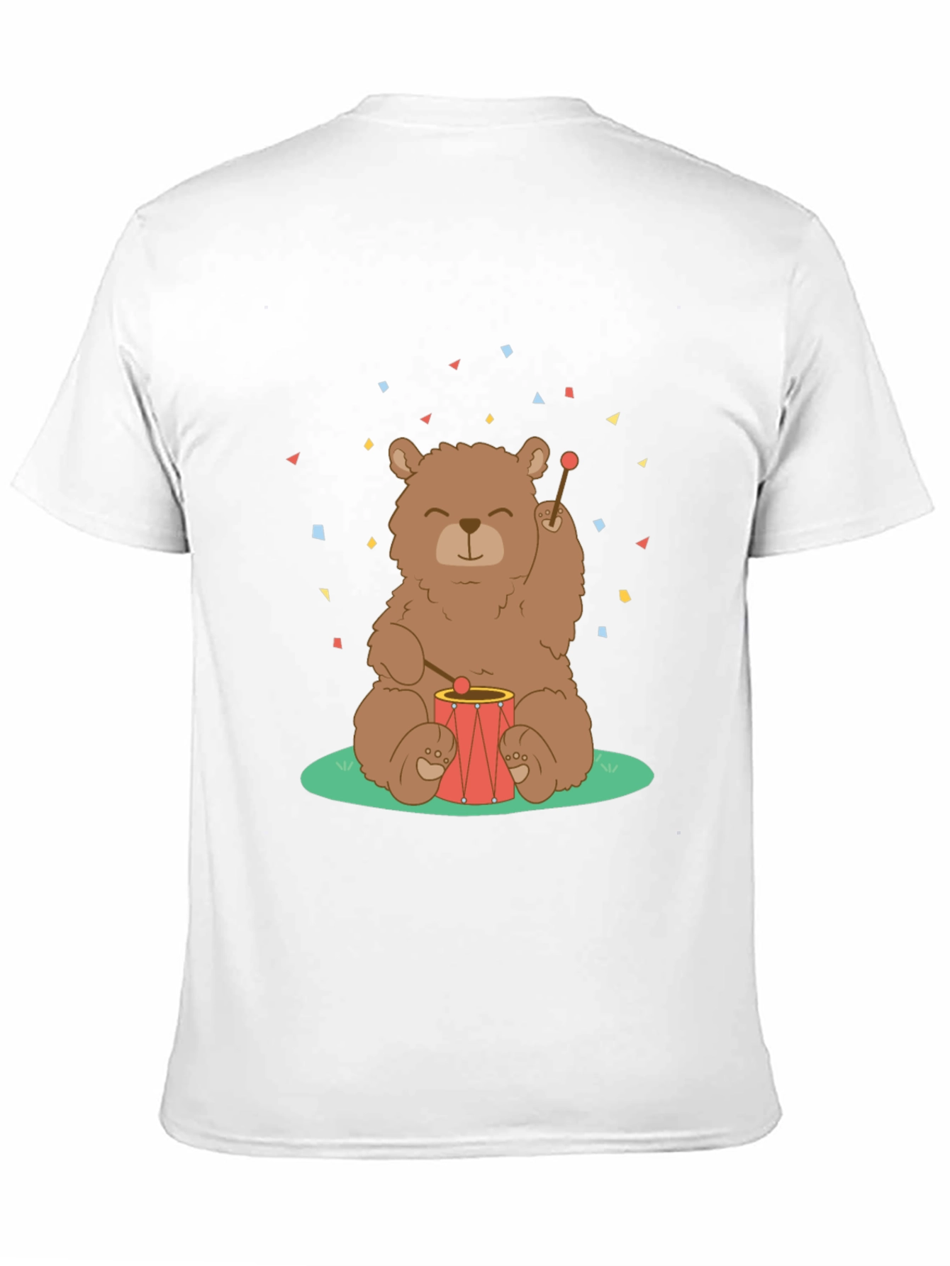 Black Bear Drummer Graphic T-Shirt - Black Cotton Tee view 11