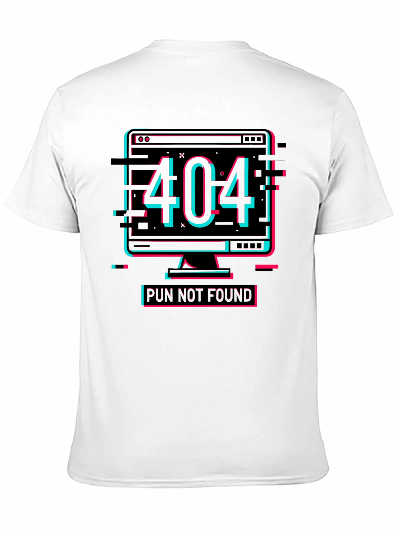 Black 404 Pun Not Found Graphic Tee - Humor Shirt view 11