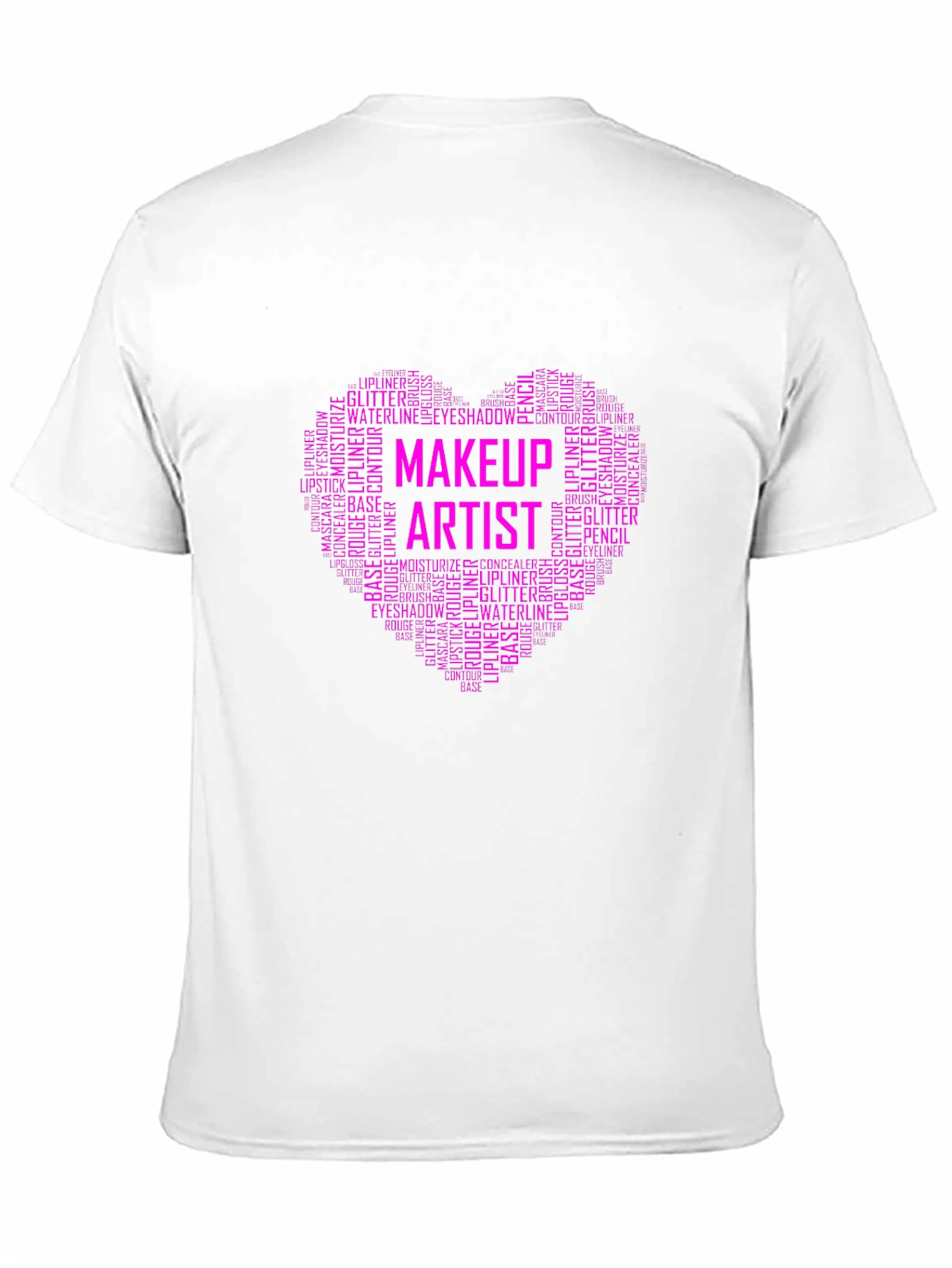 Black Makeup Artist Word Art Heart T-Shirt view 11