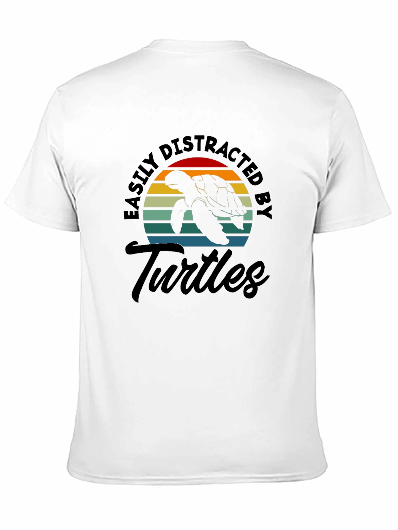 Black Easily Distracted by Turtles Graphic T-Shirt view 11