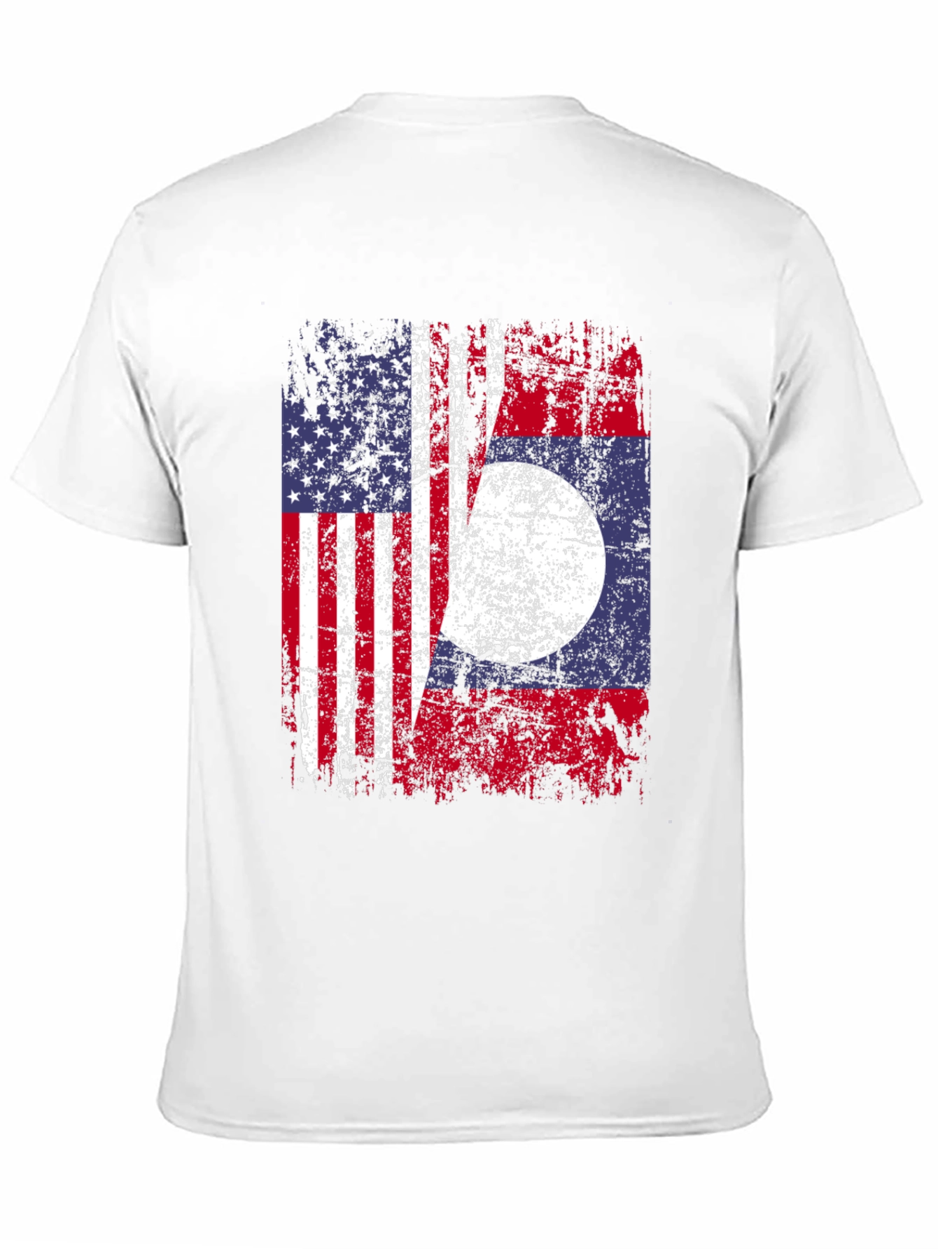 Black USA Laos Flag T-Shirt, Patriotic Tee view 11