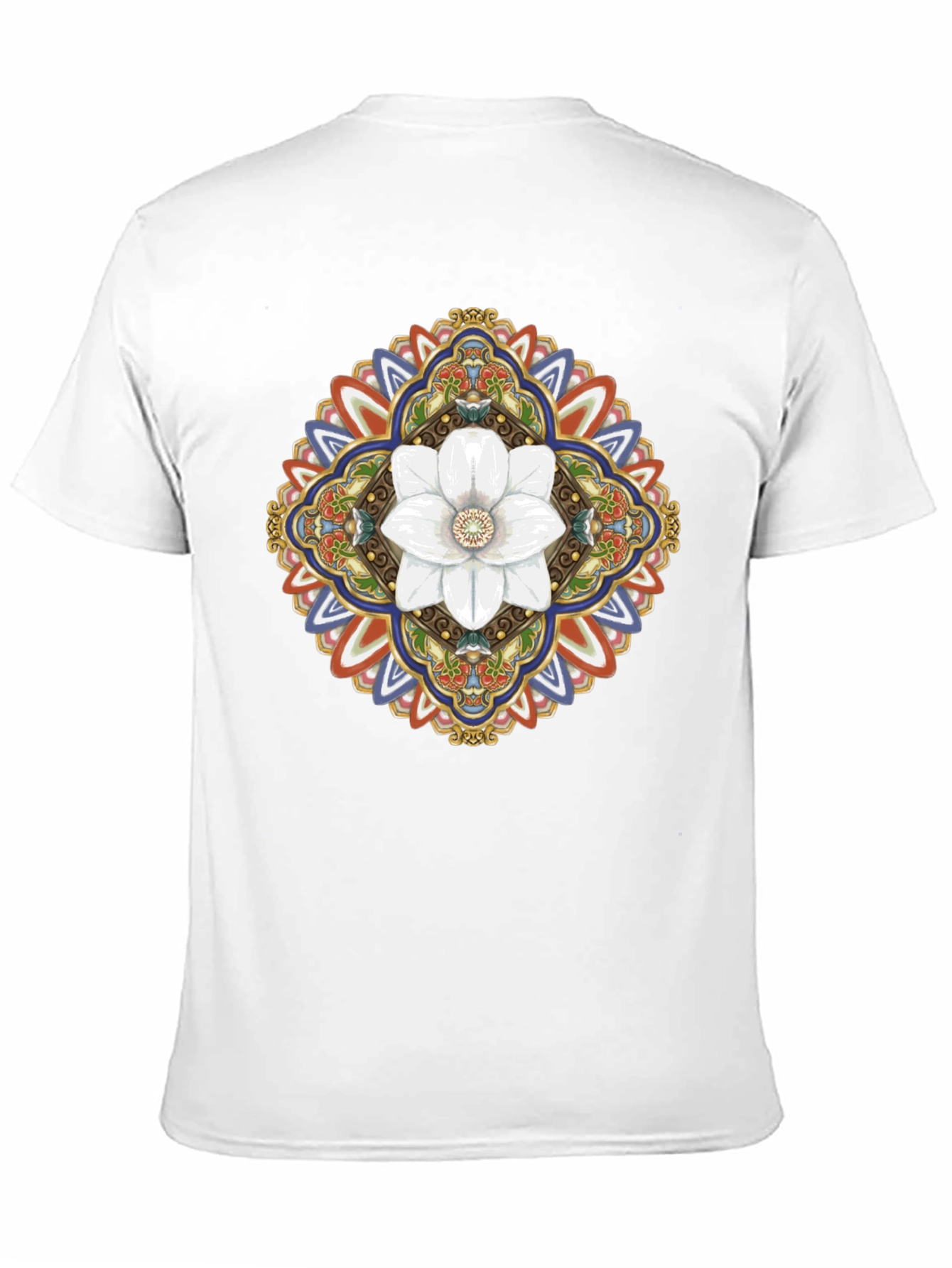 Black Floral Mandala Graphic T-Shirt - Black view 11