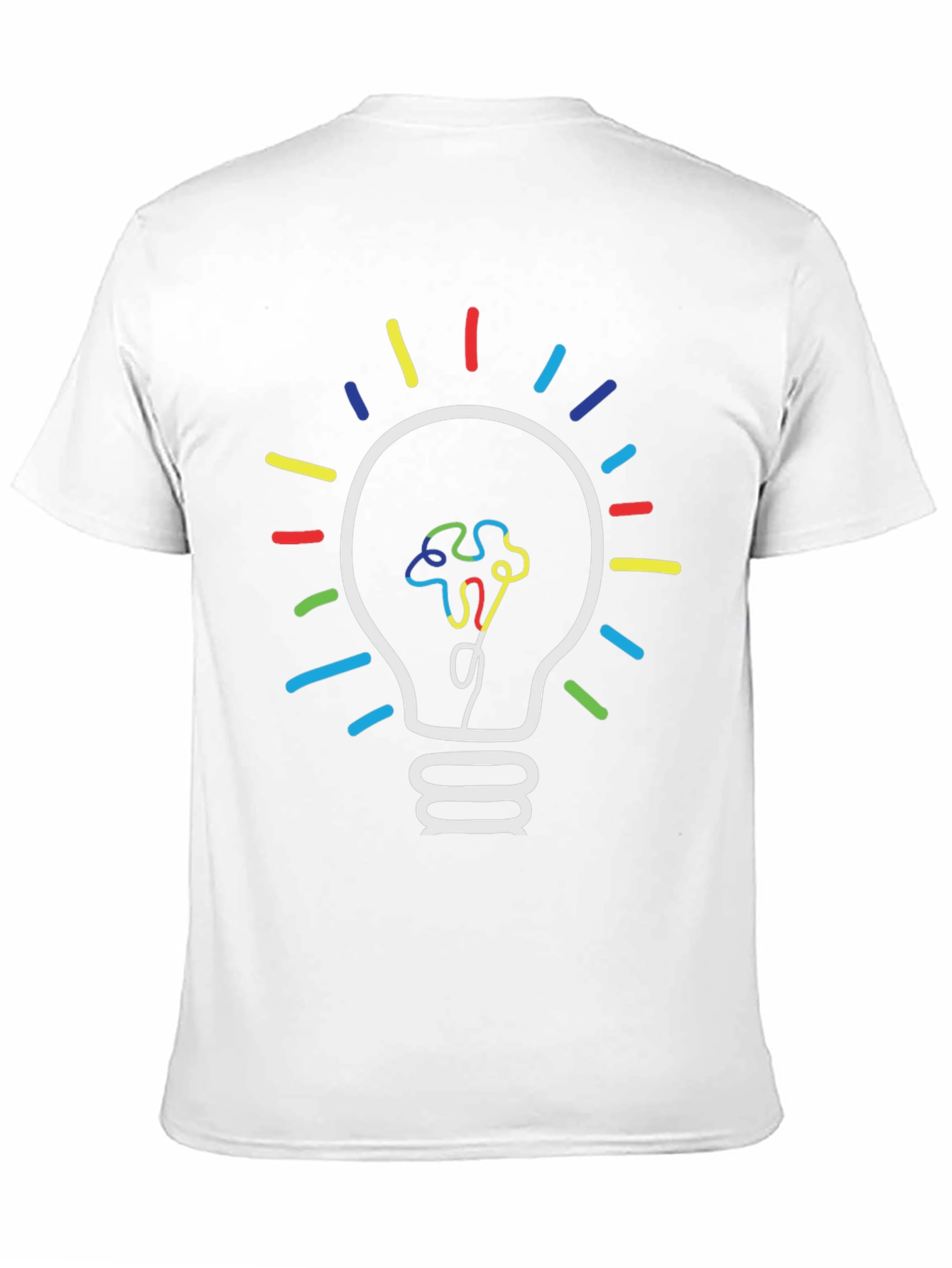 Black Autism Awareness Light Bulb Graphic Tee view 11