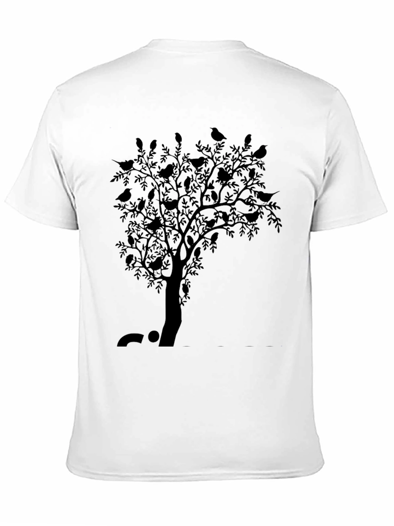 Black Men's Black Bird Tree Graphic Tee view 11