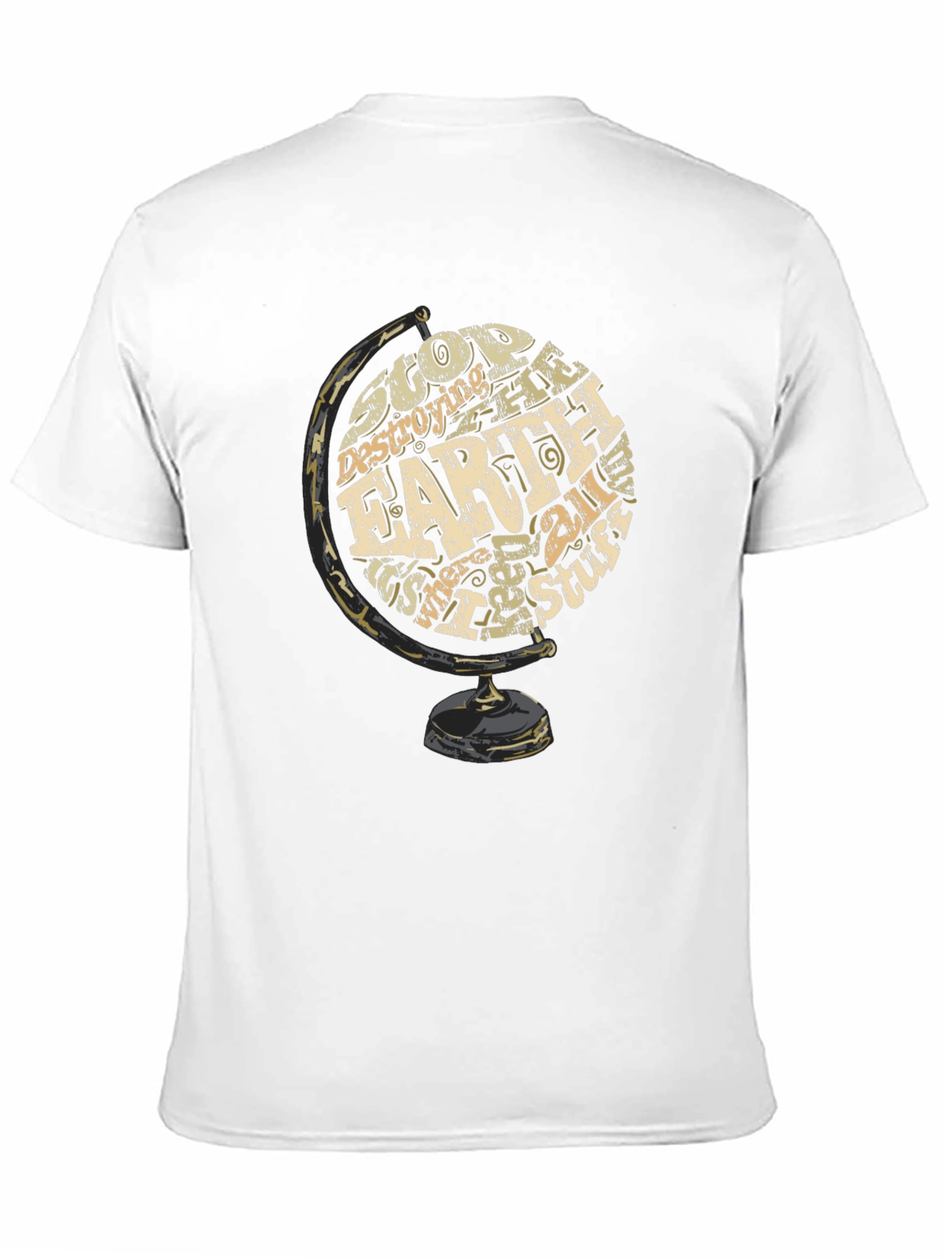 Earth Globe Graphic Print T-Shirt - 11
