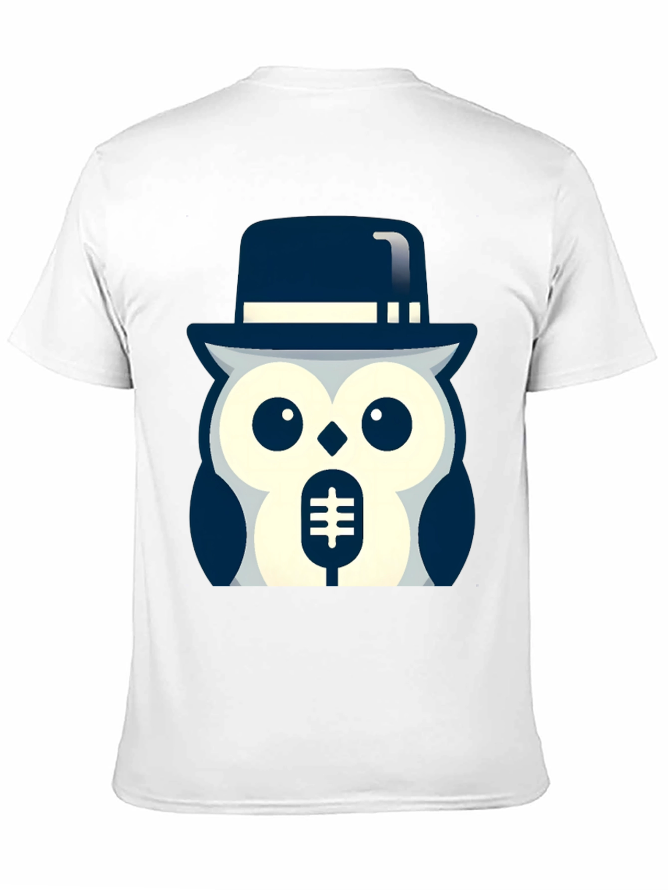 Black Owl in Hat Graphic T-Shirt - Black view 11