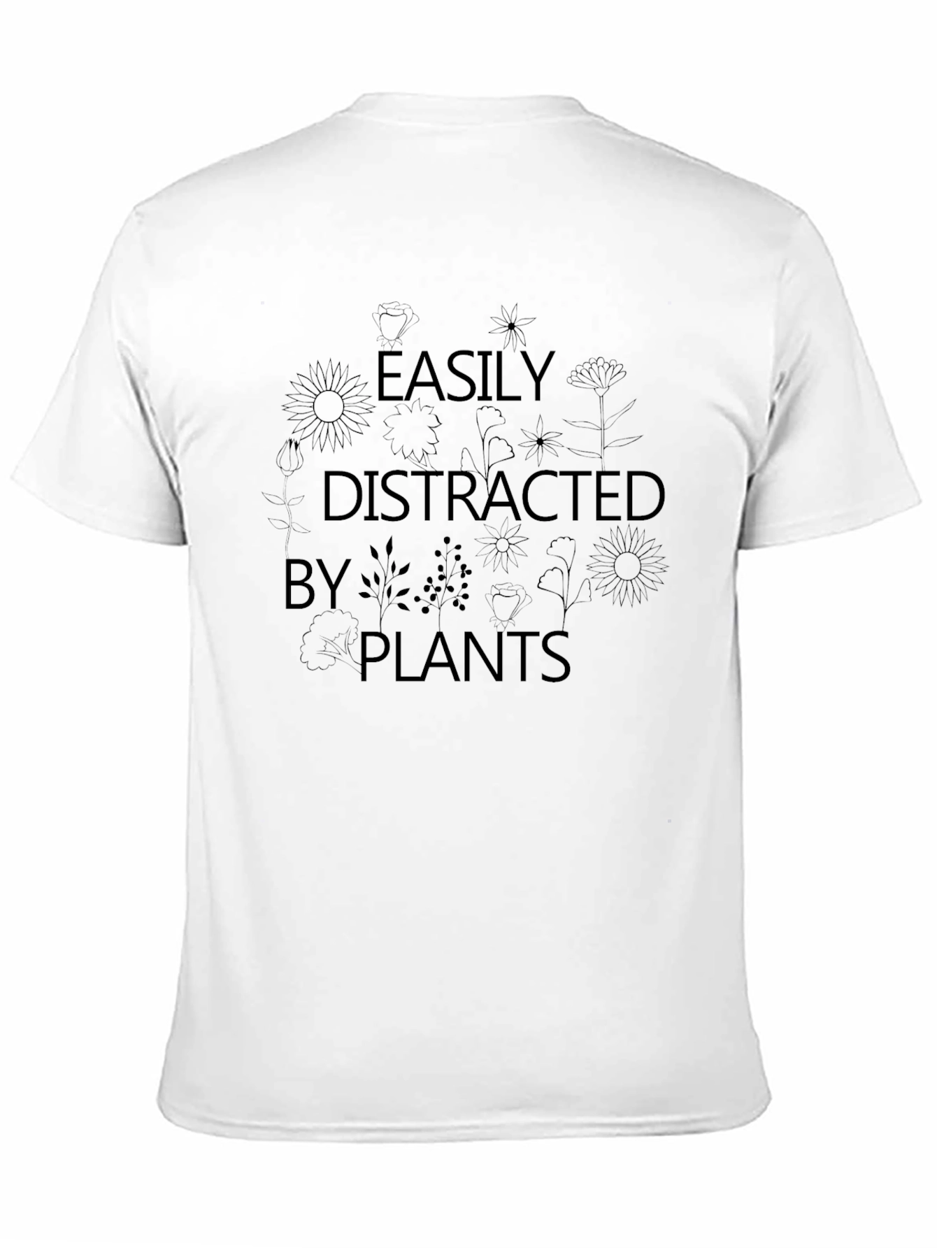 Black Easily Distracted By Plants Graphic Tee view 11