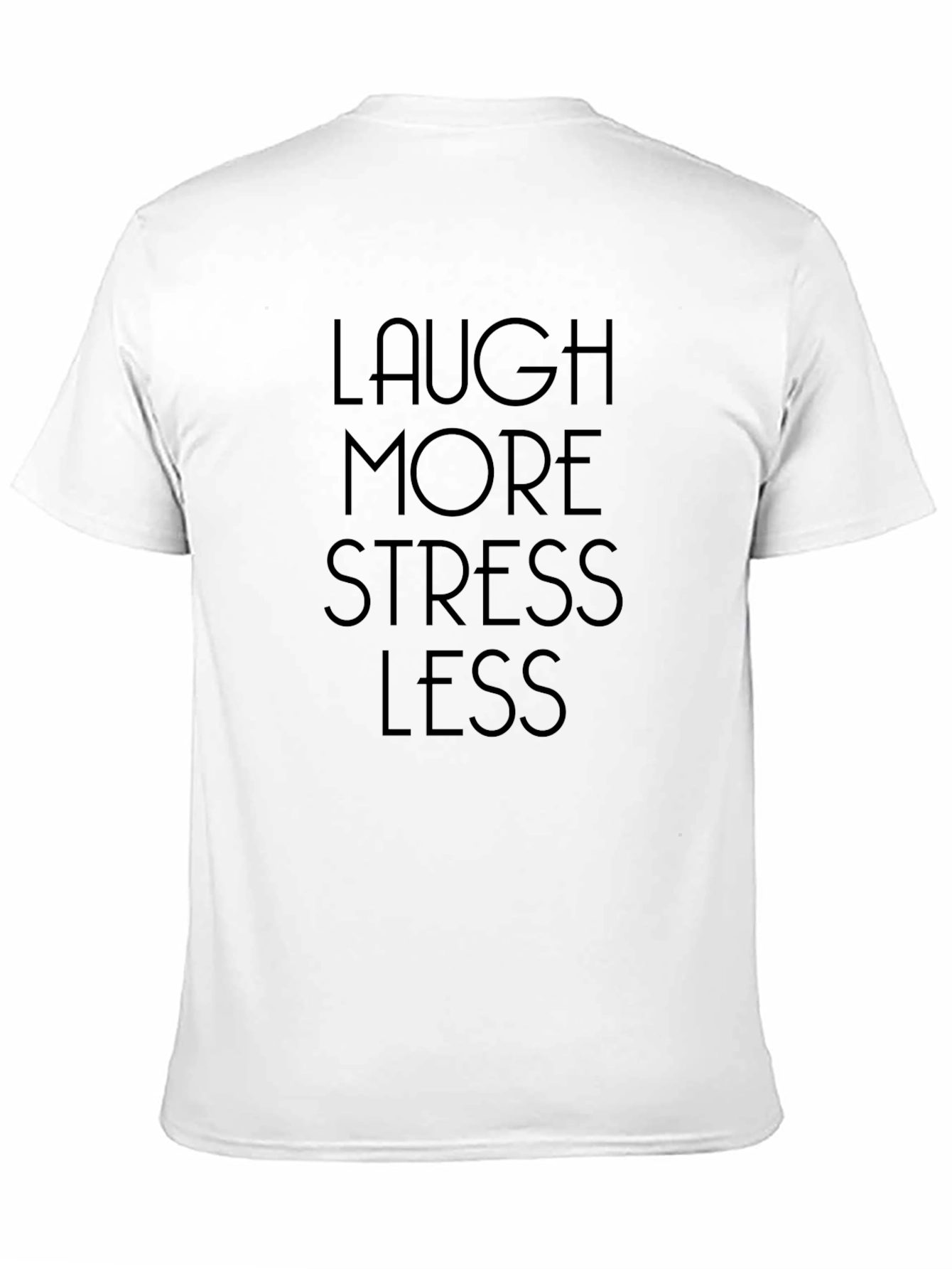 Black Laugh More Stress Less Graphic T-Shirt - Black view 11